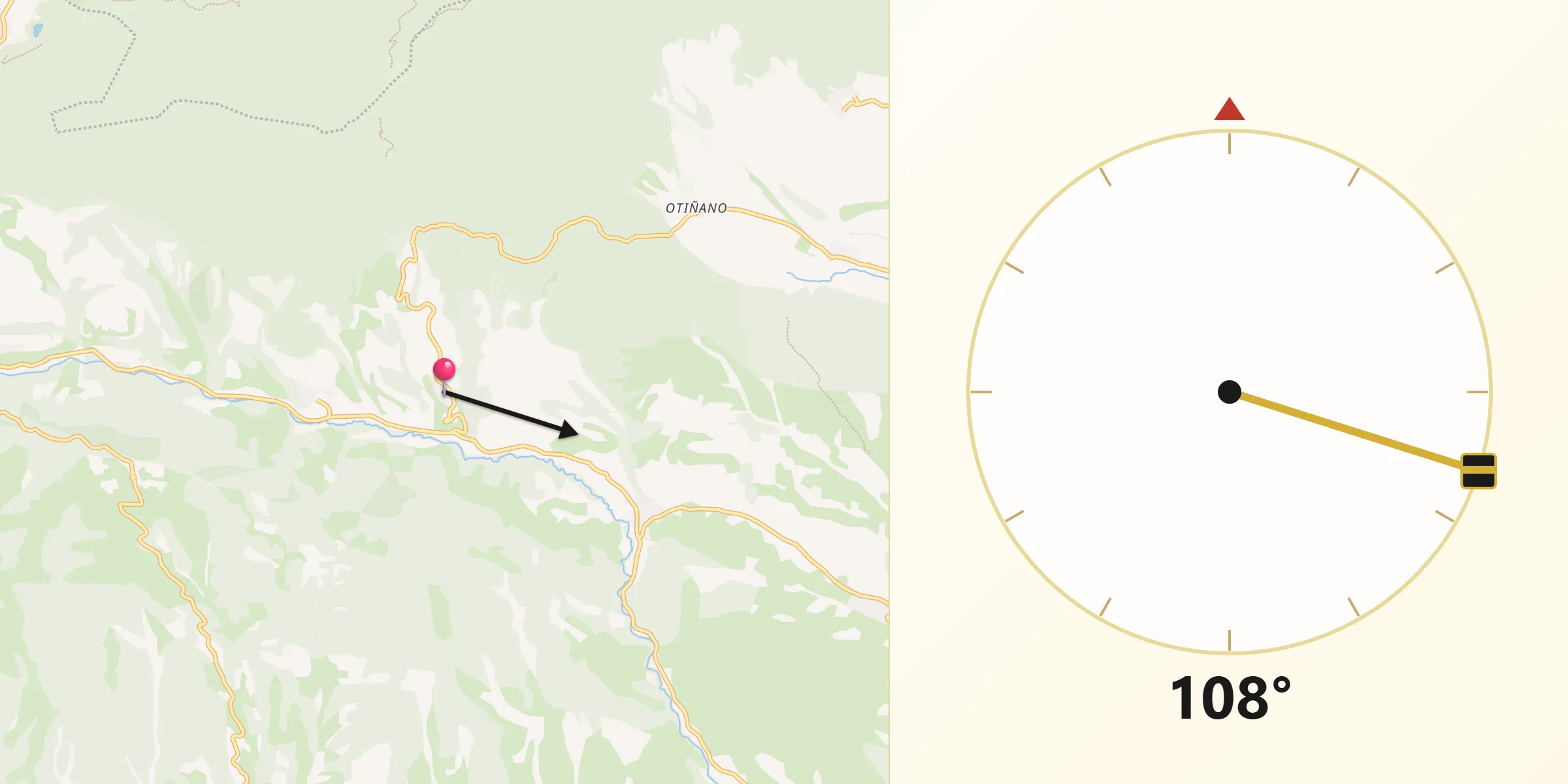 Dirección de la Qibla desde Torralba del Río