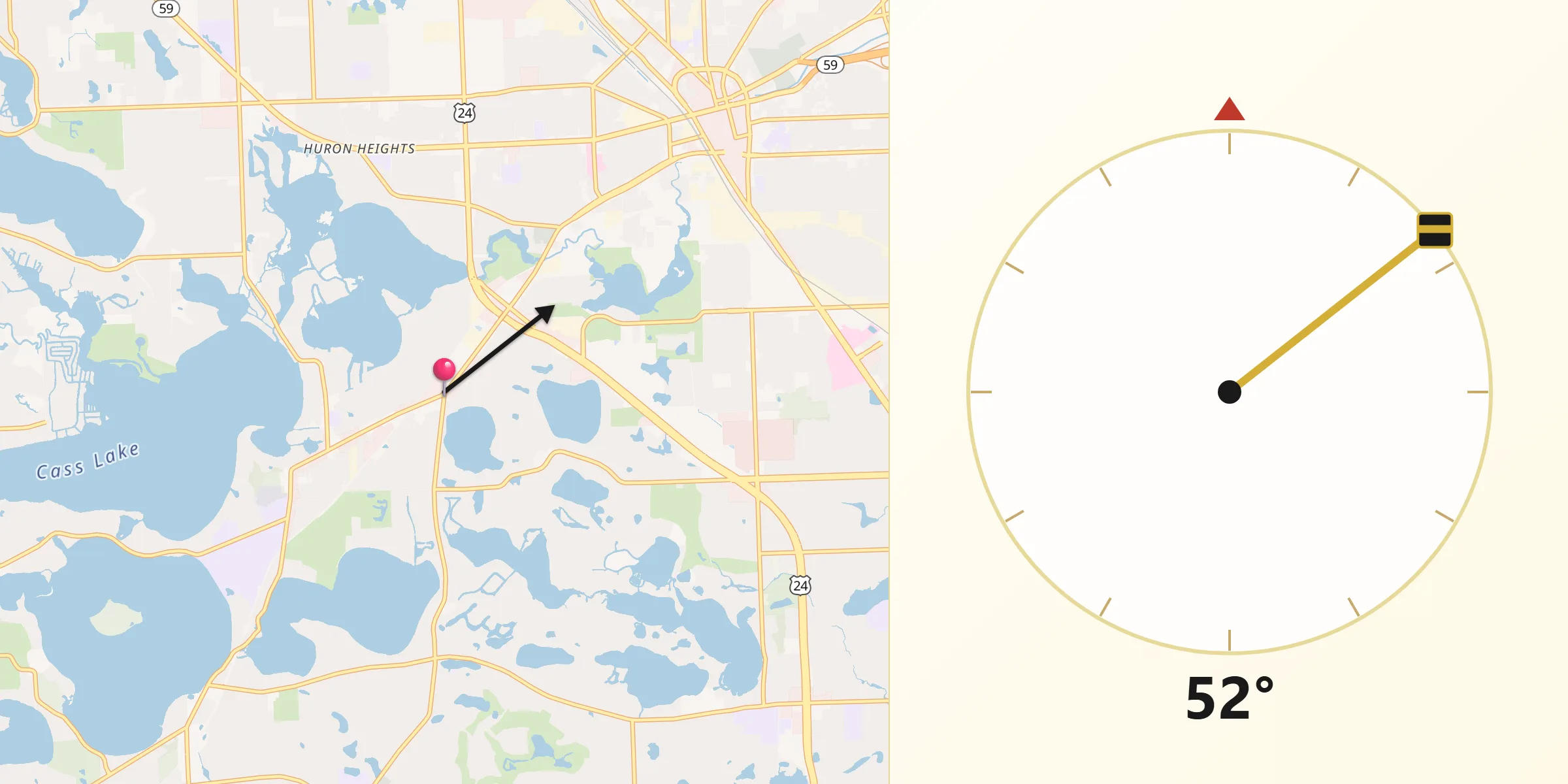 Qibla Direction from Sylvan Lake