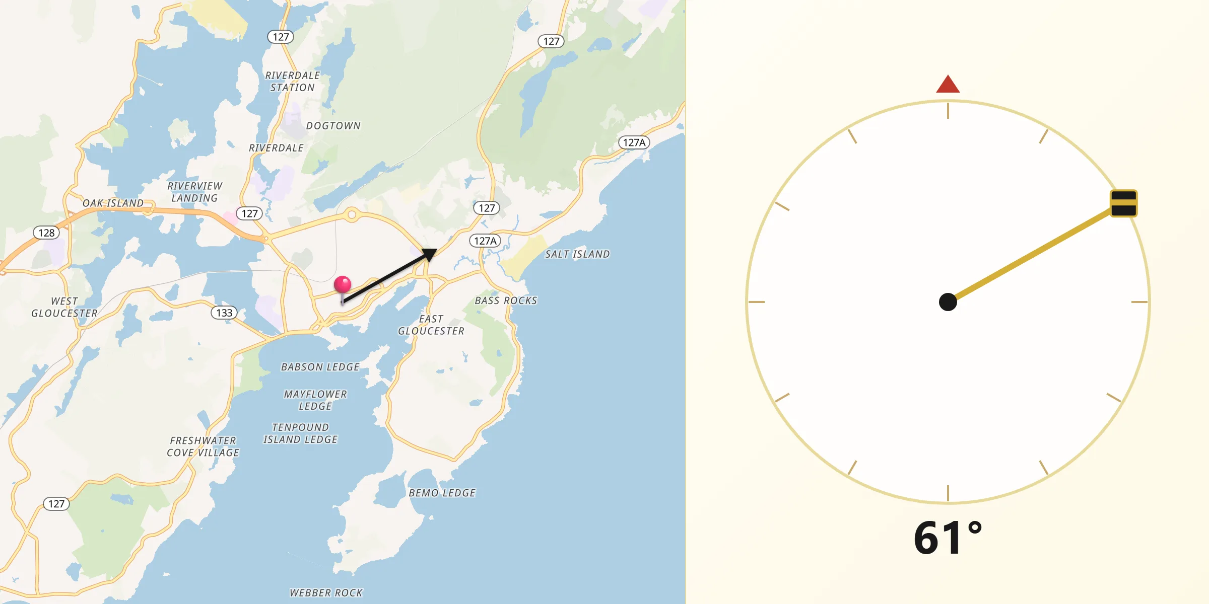Qibla Direction from Gloucester