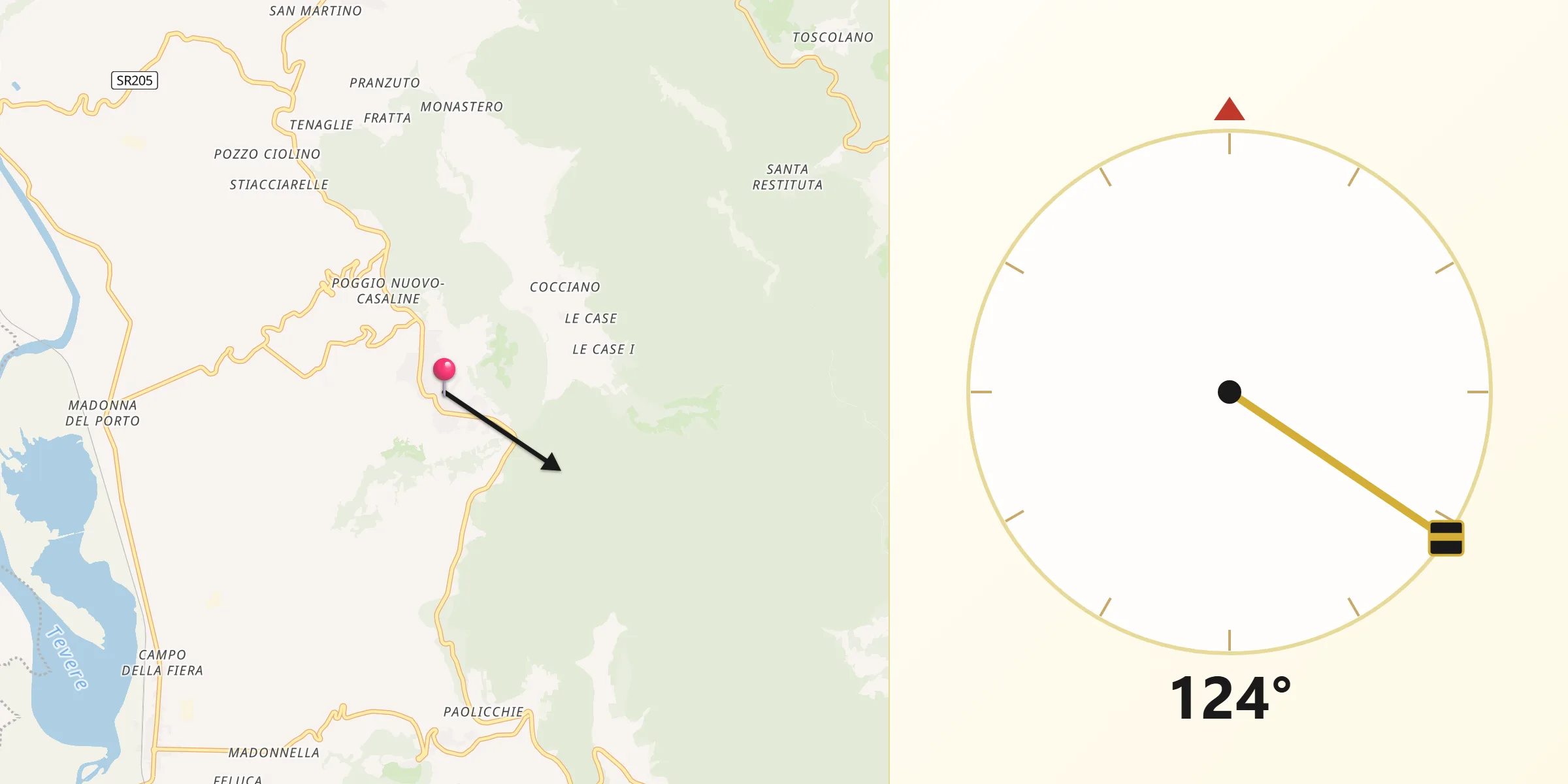 Direzione della Qibla da Guardea
