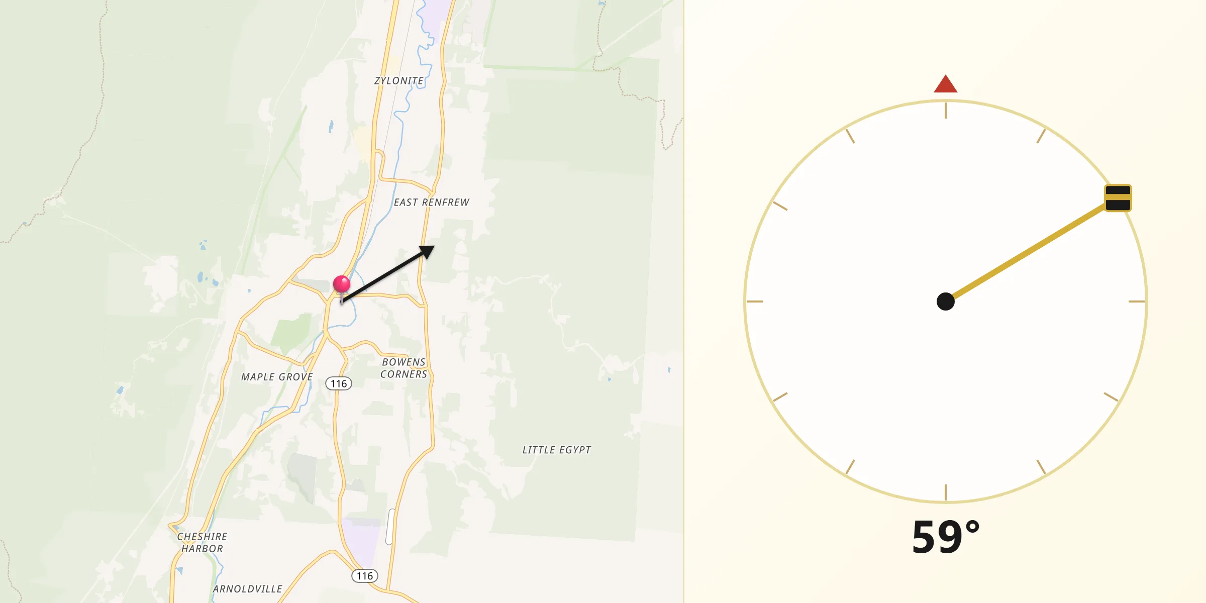 Qibla Direction from Adams