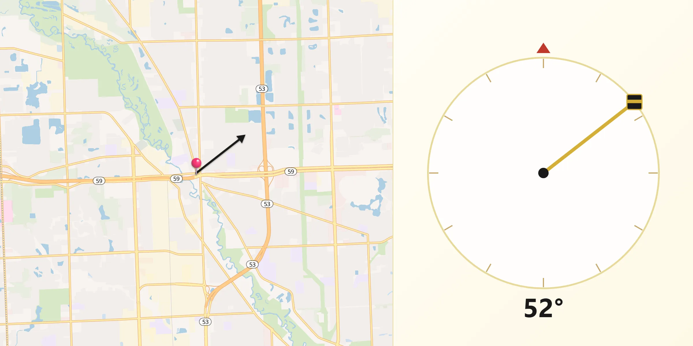 Qibla Direction from Utica