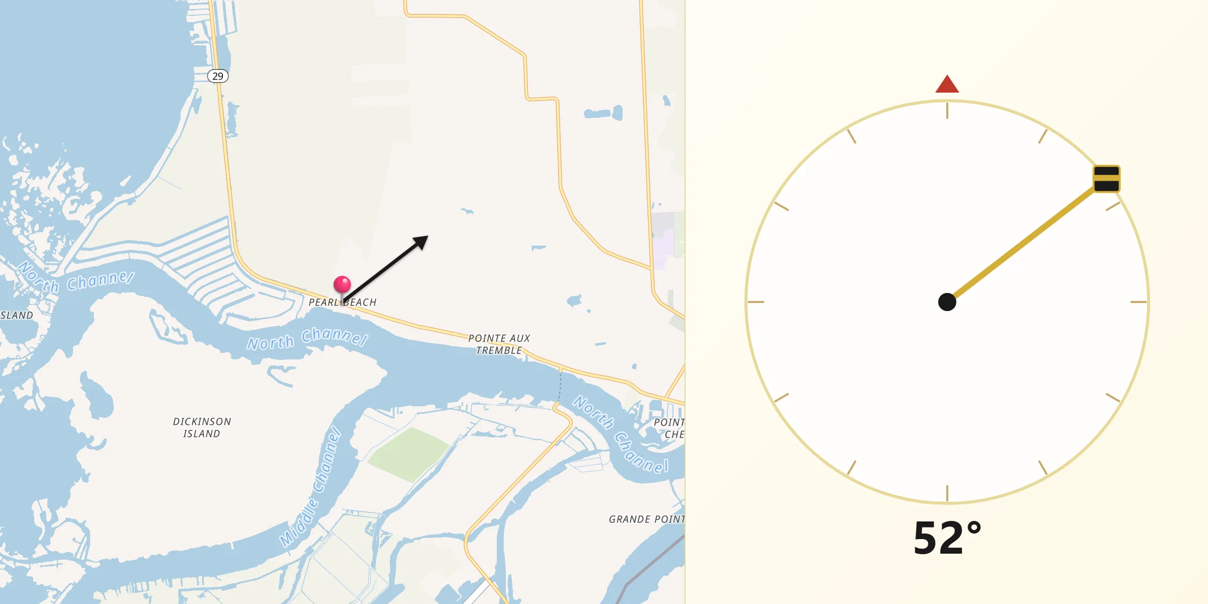 Qibla Direction from Pearl Beach