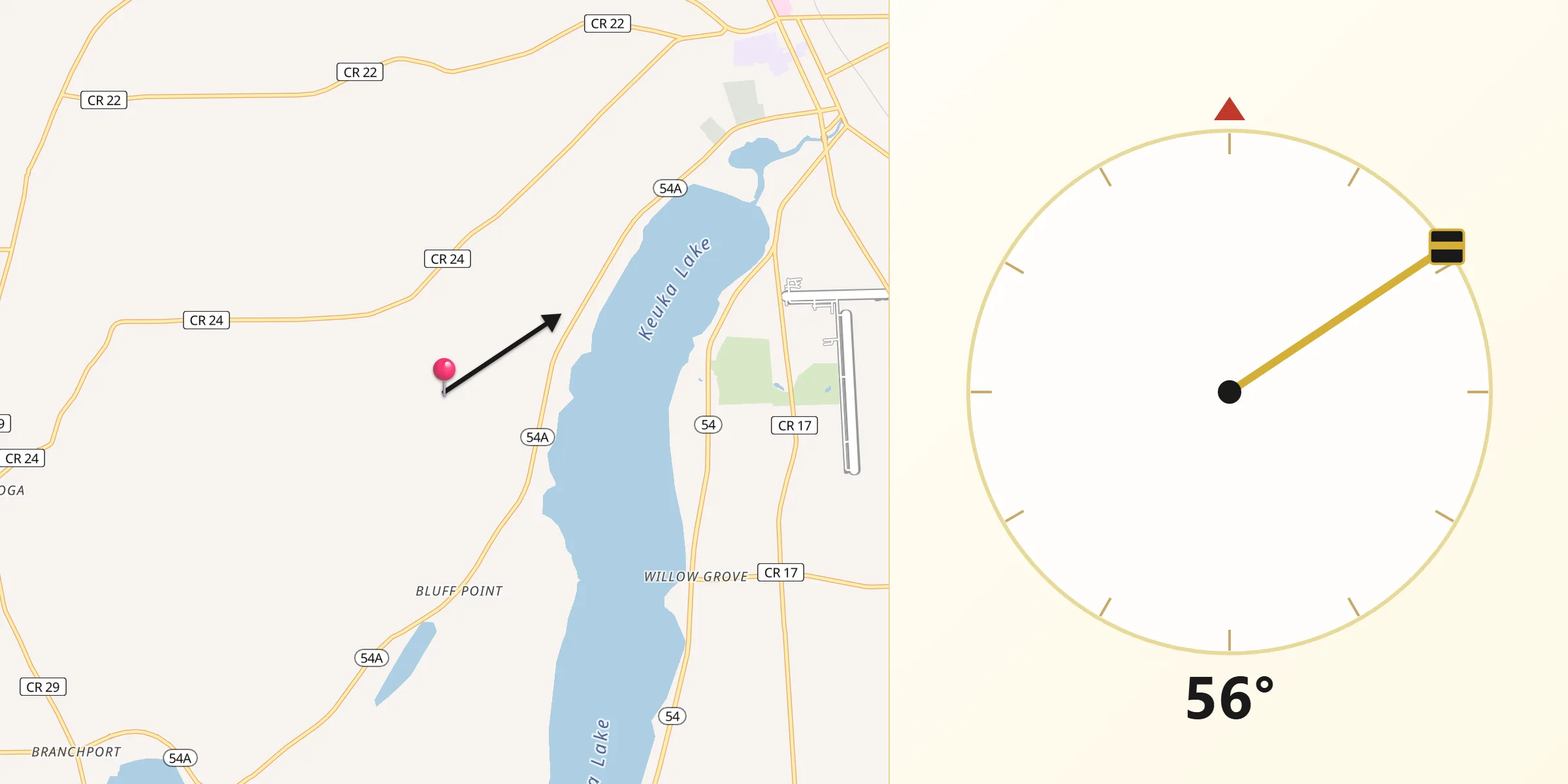 Qibla Direction from Yates