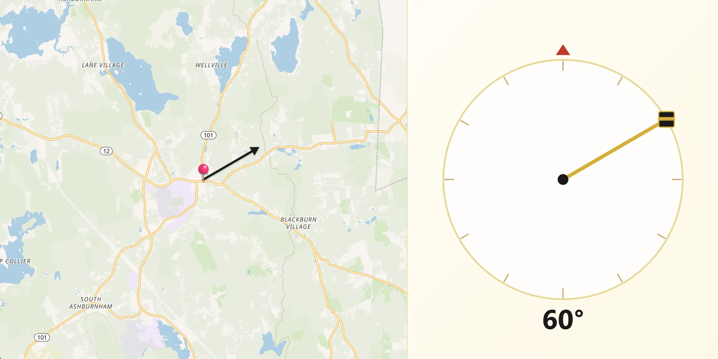 Qibla Direction from Ashburnham
