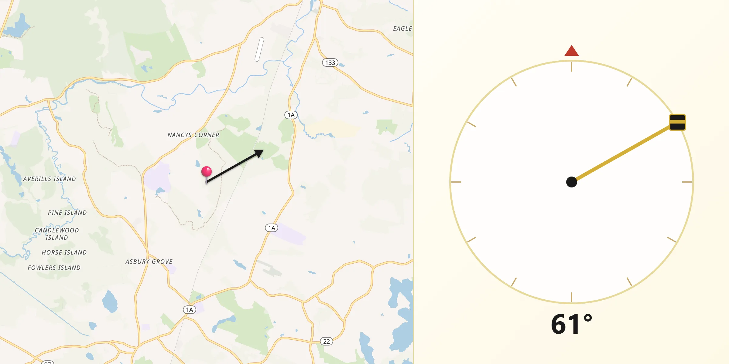 Qibla Direction from Essex County