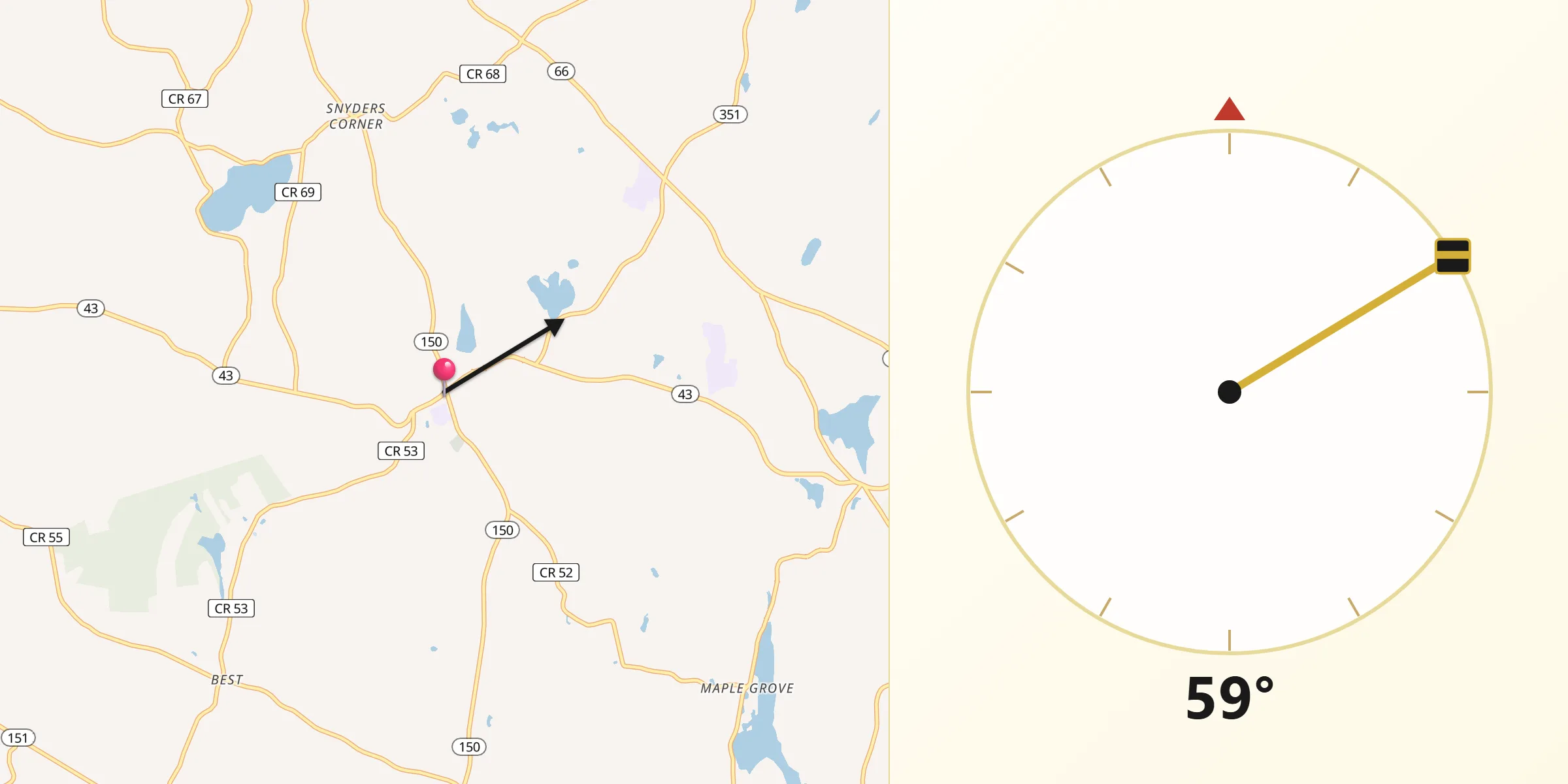 Qibla Direction from West Sand Lake