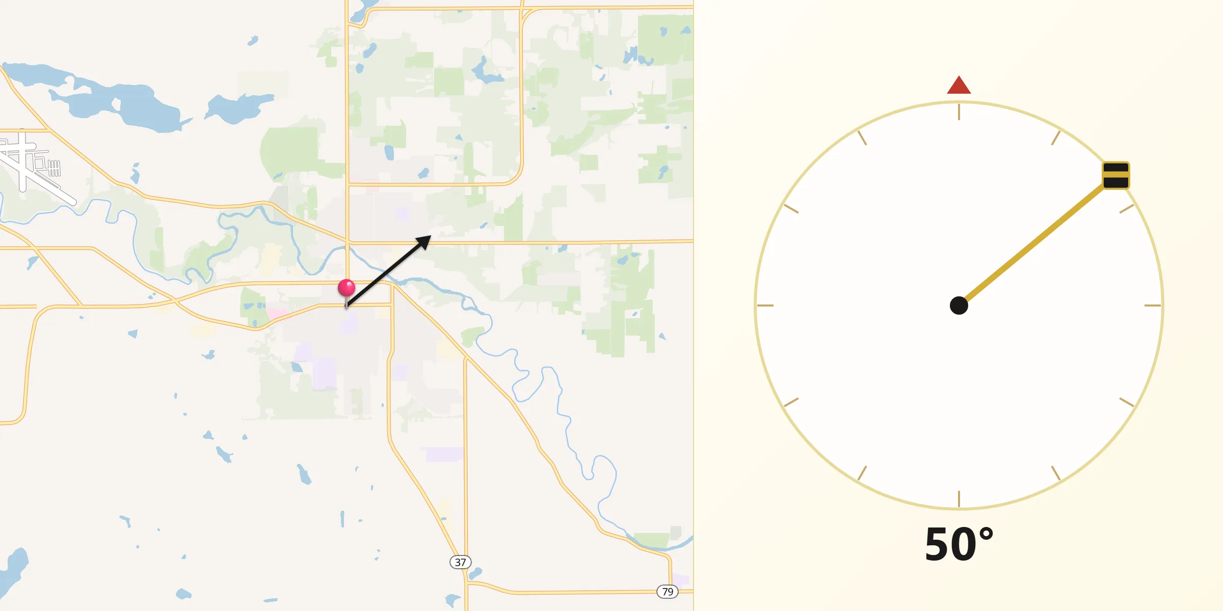 Qibla Direction from Hastings
