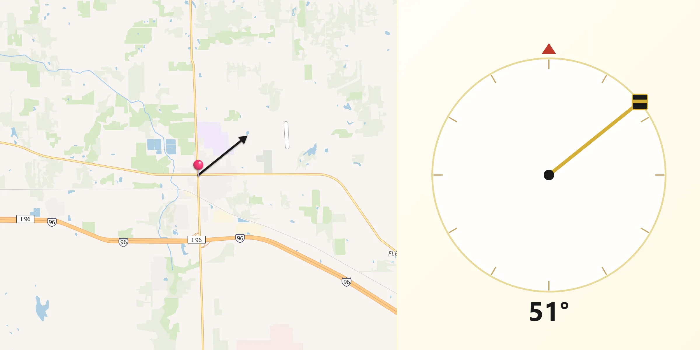 Qibla Direction from Fowlerville