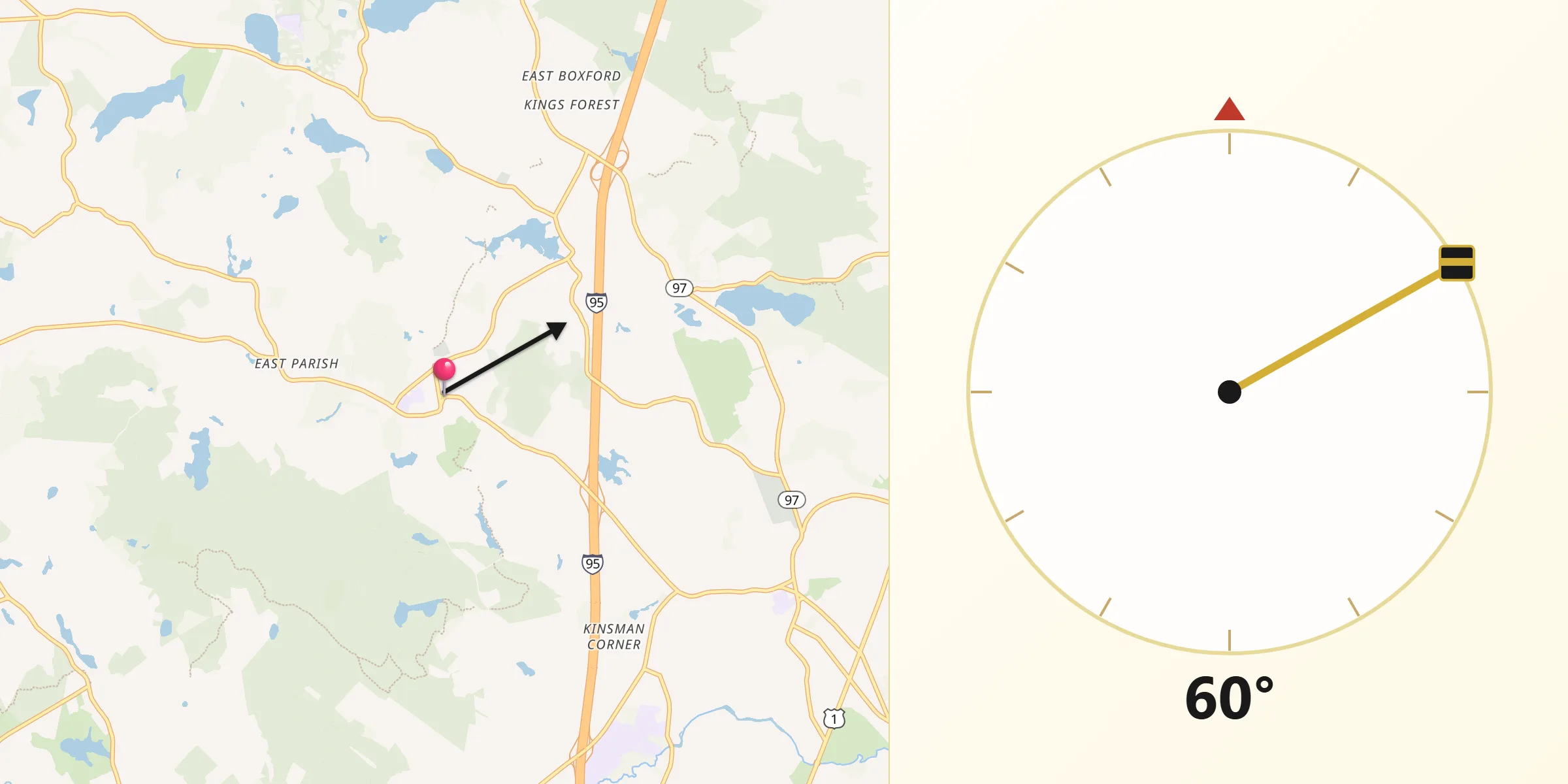 Qibla Direction from Boxford