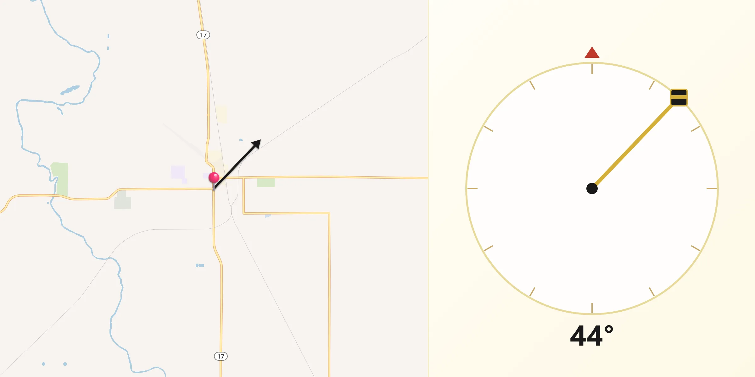 Qibla Direction from Eagle Grove