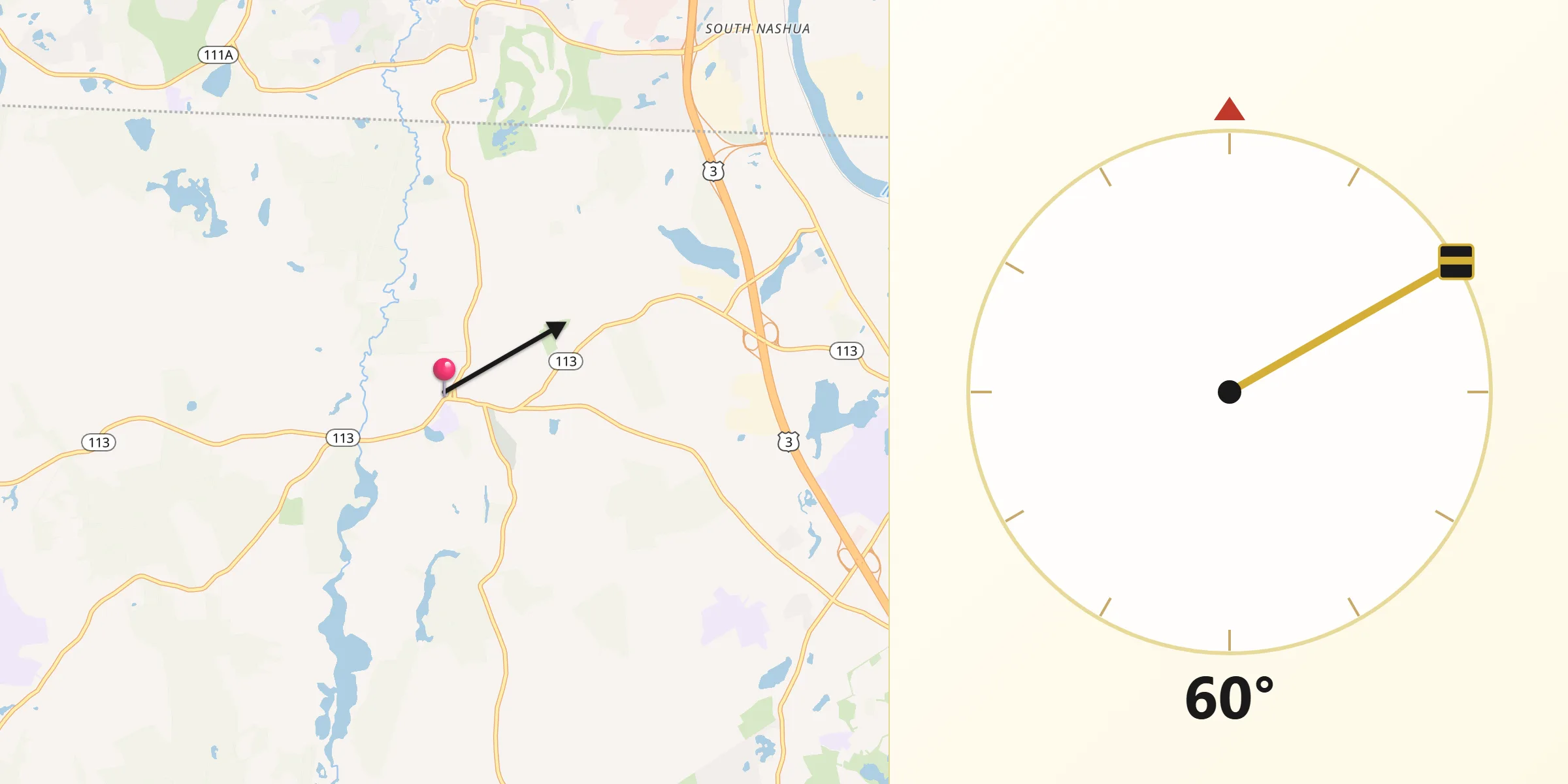 Qibla Direction from Dunstable