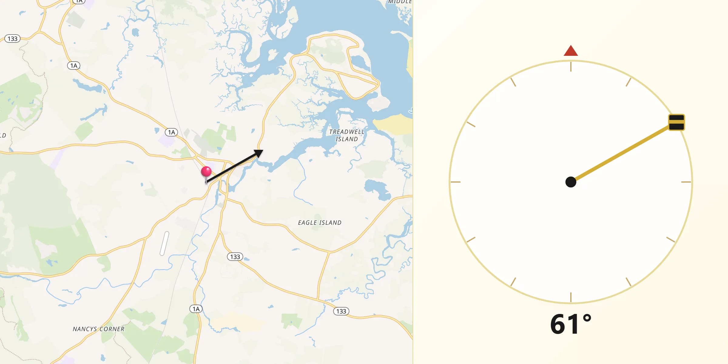 Qibla Direction from Ipswich