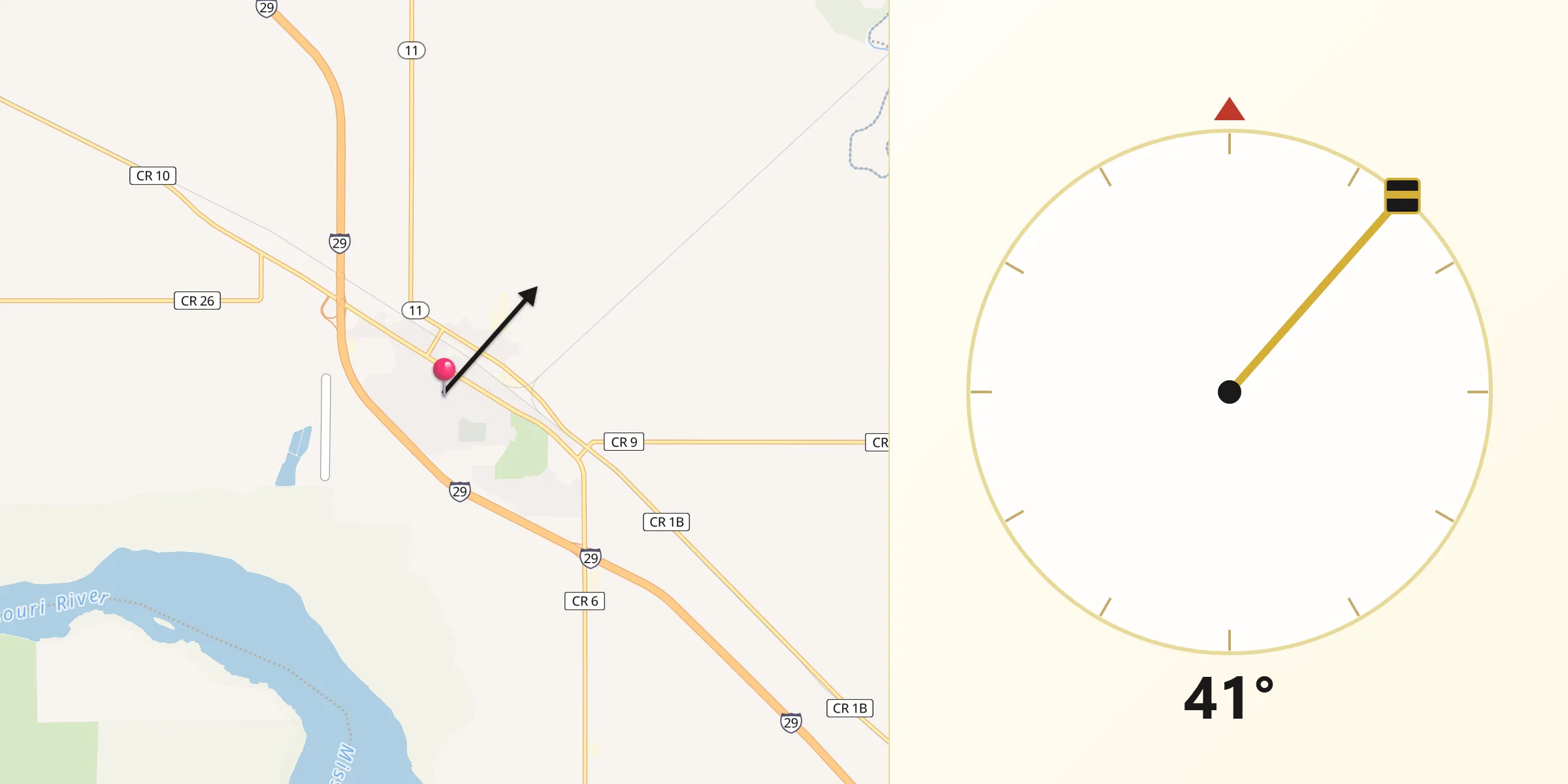Qibla Direction from Elk Point