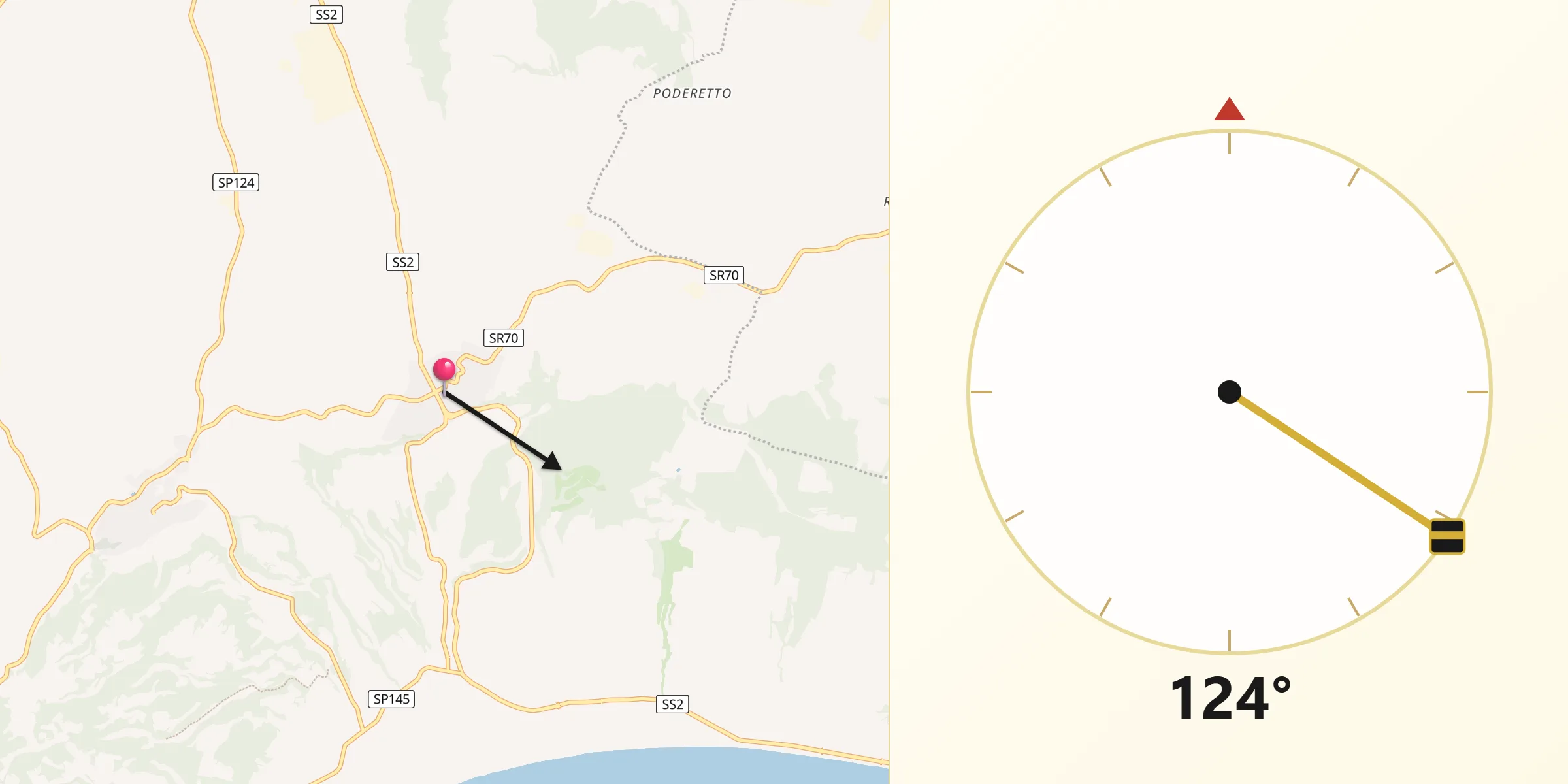 Direzione della Qibla da San Lorenzo Nuovo