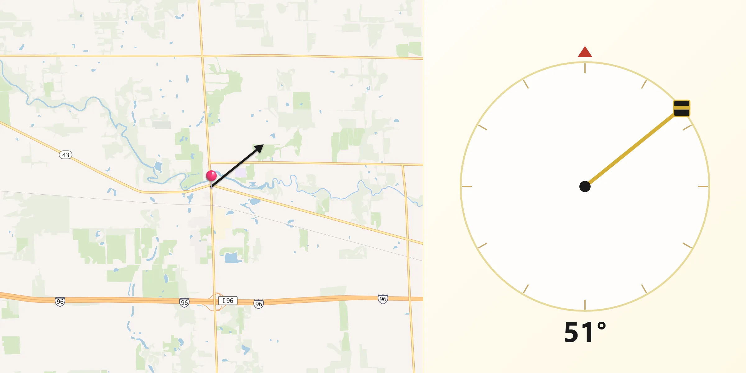 Qibla Direction from Williamston