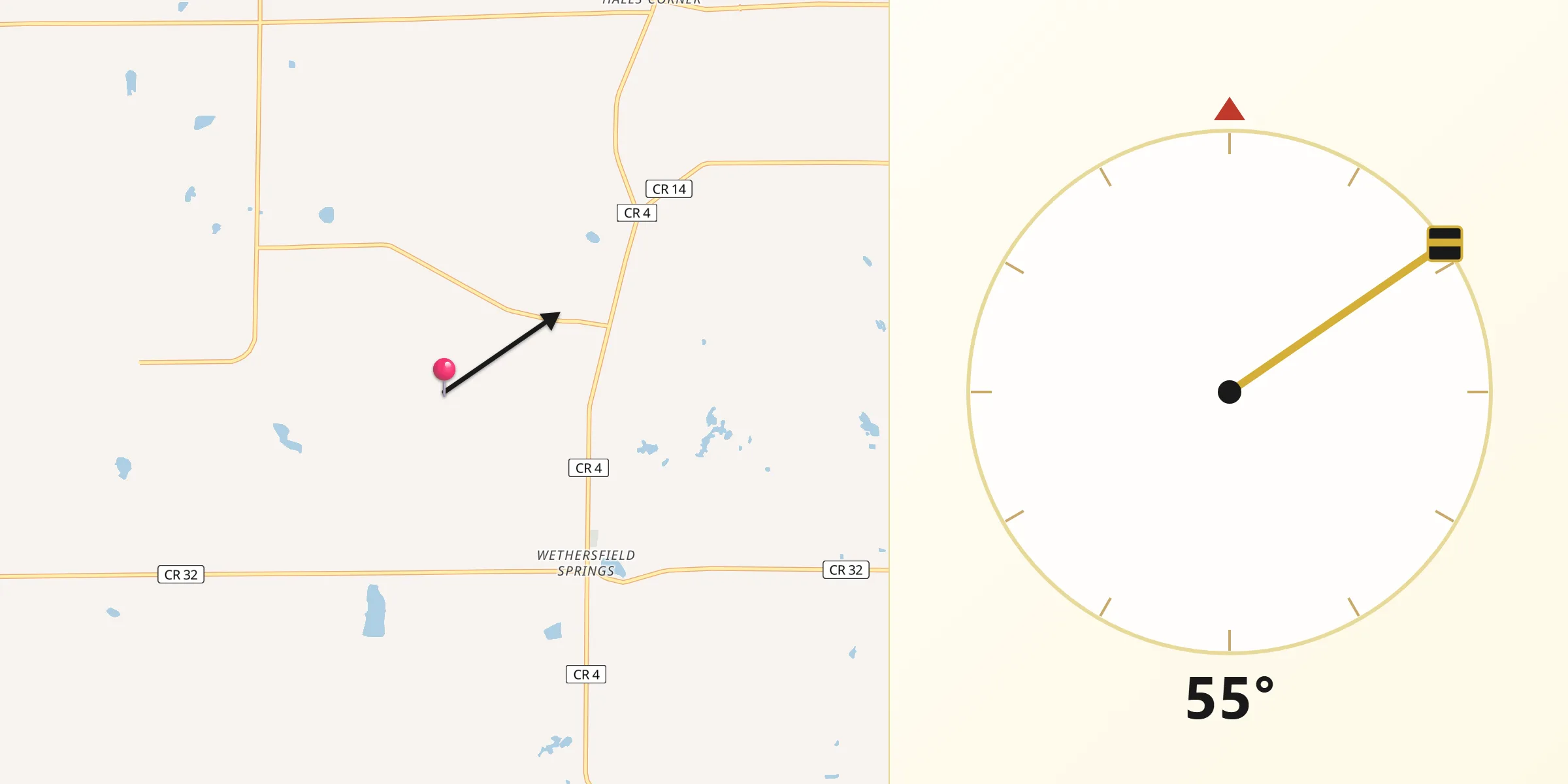 Qibla Direction from Wyoming County