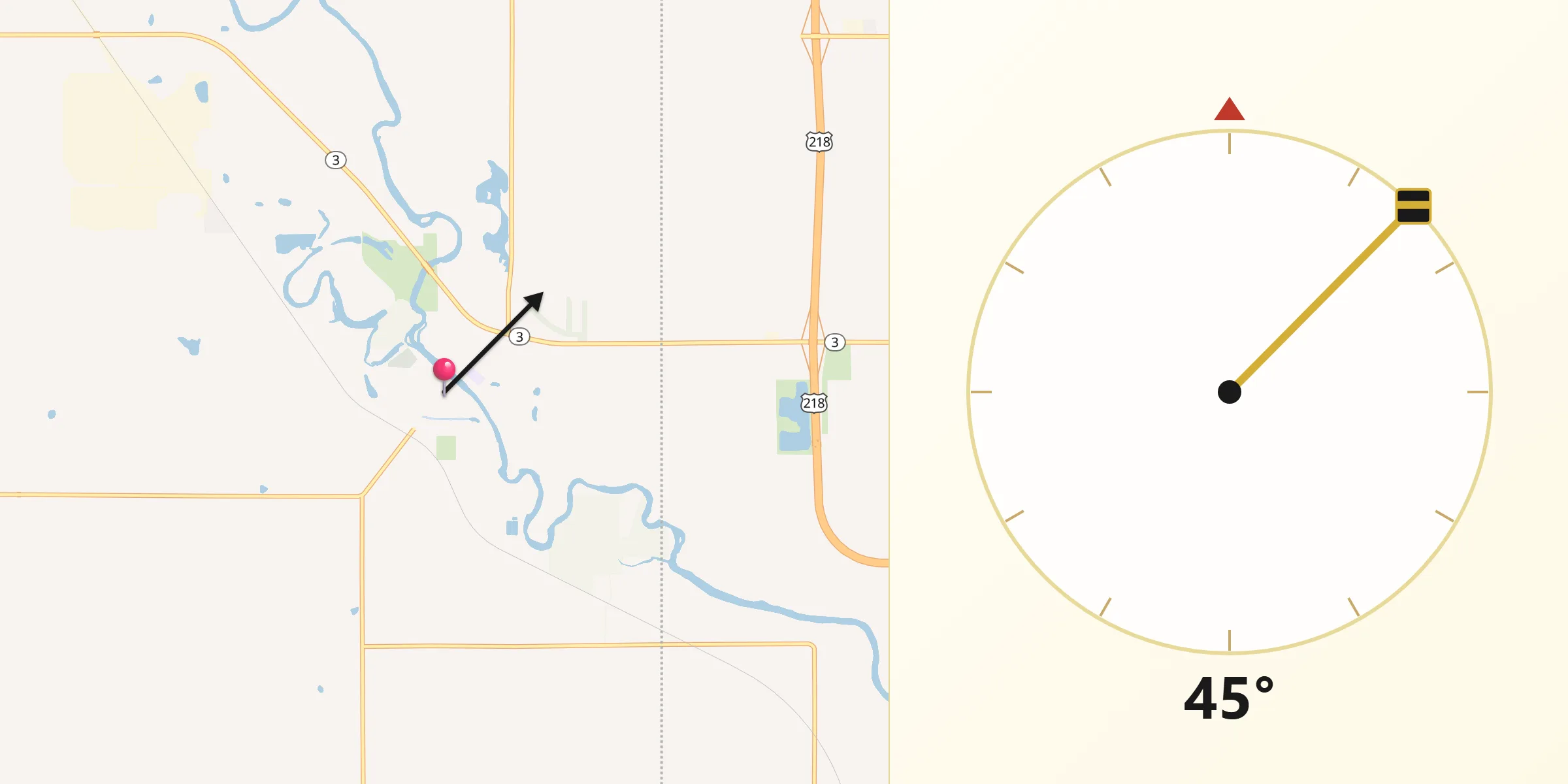 Qibla Direction from Shell Rock