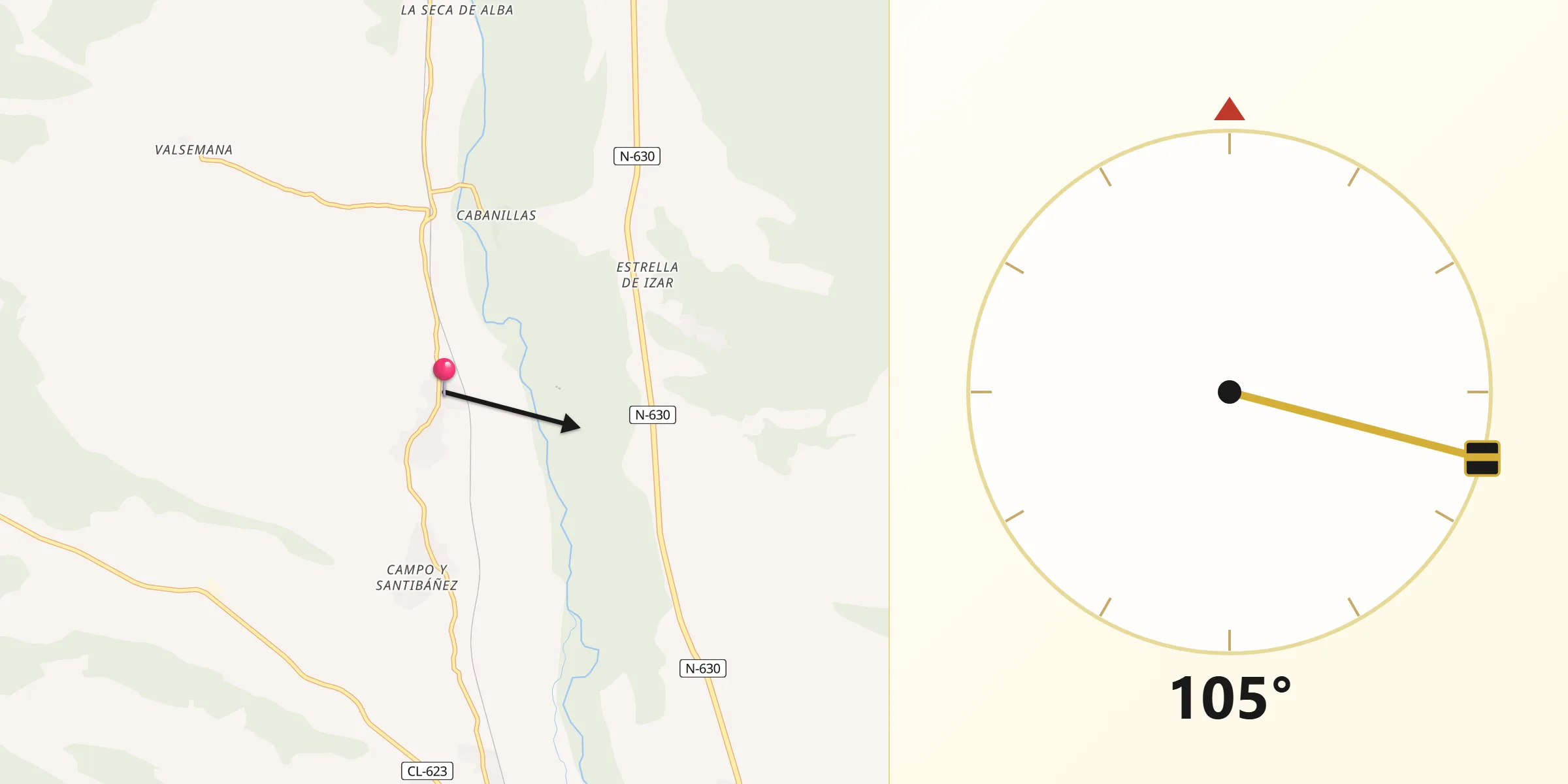 Dirección de la Qibla desde Cuadros