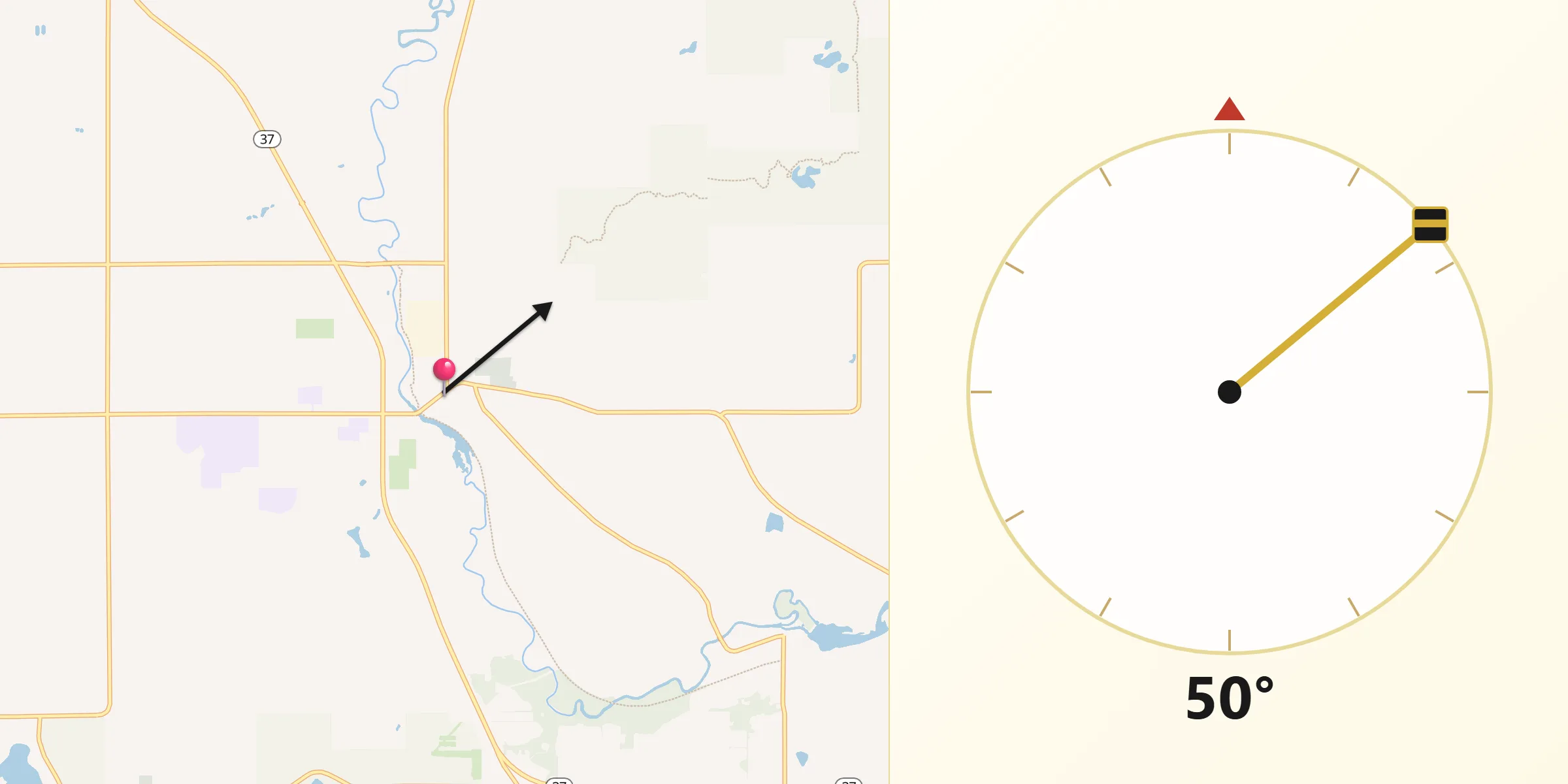 Qibla Direction from Middleville