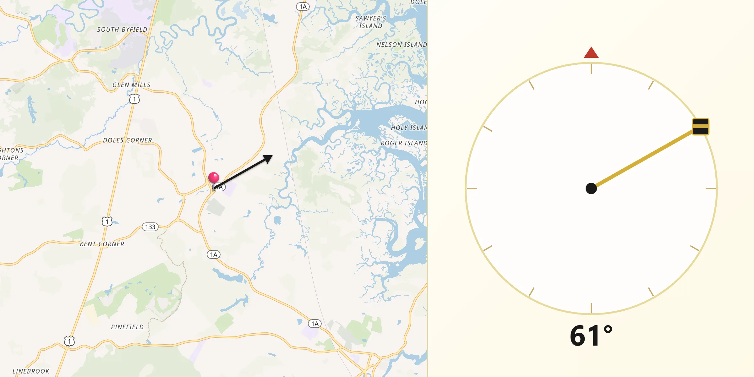 Qibla Direction from Rowley