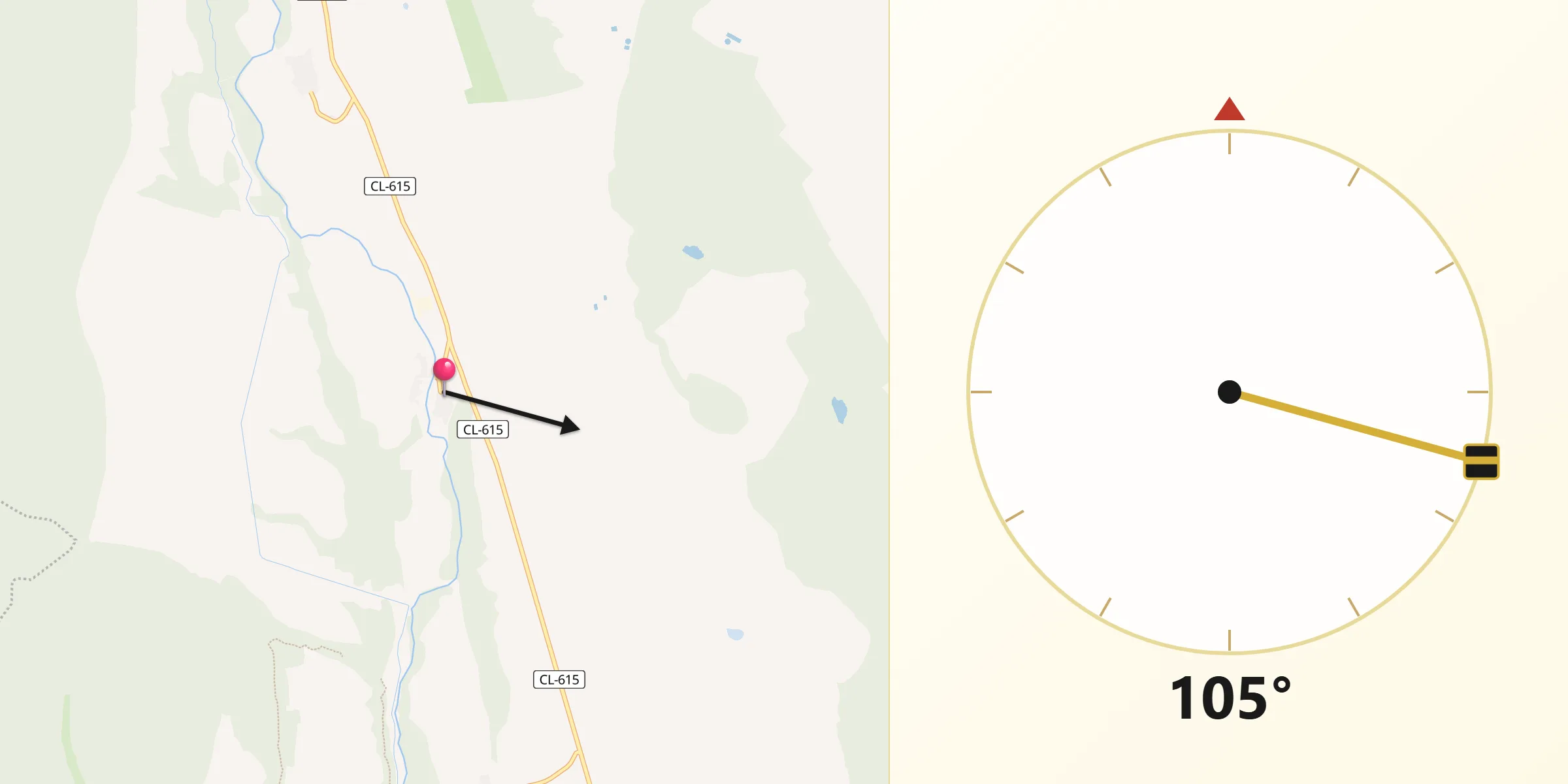 Dirección de la Qibla desde Villalba de Guardo