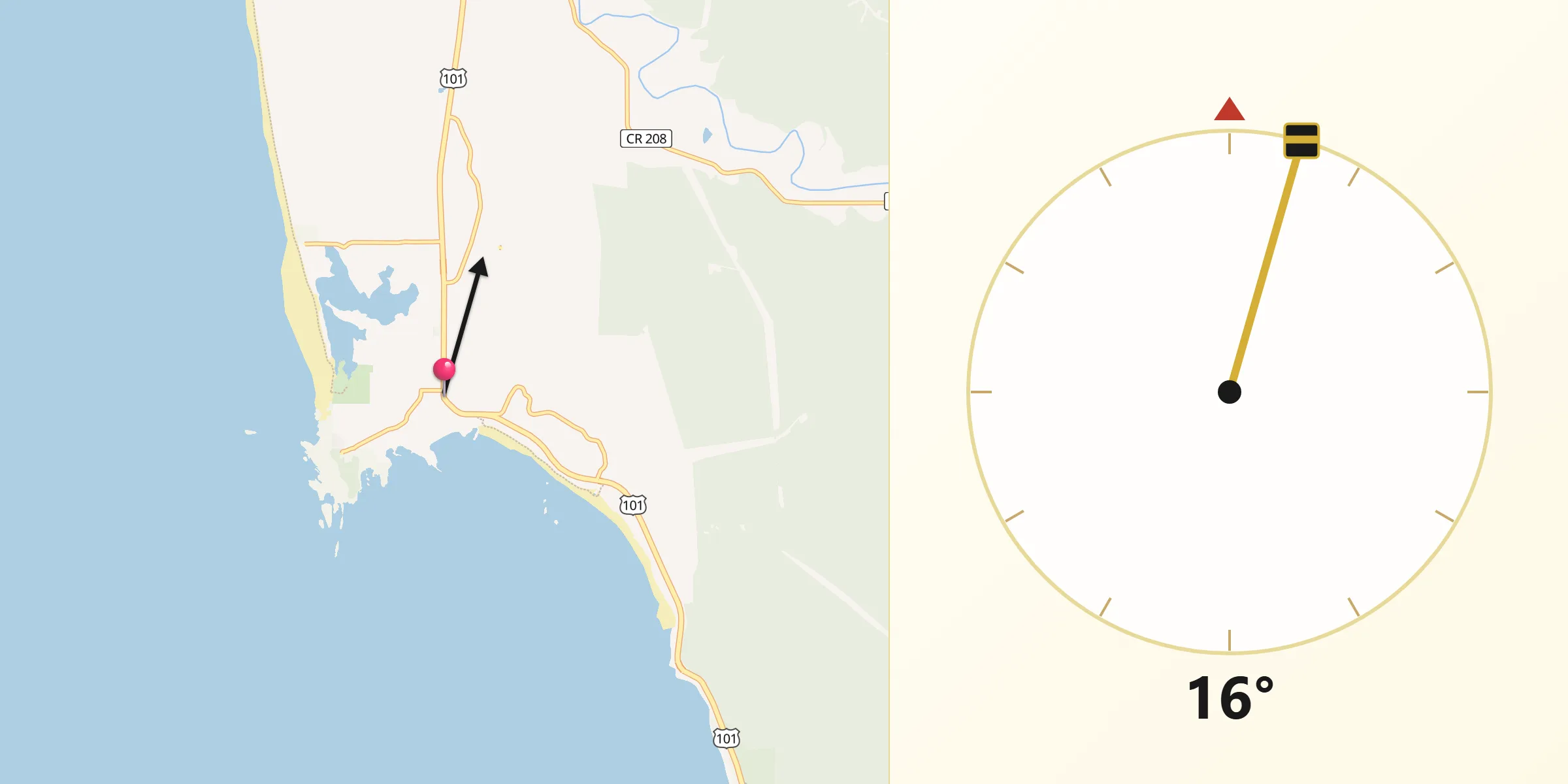 Qibla Direction from Port Orford
