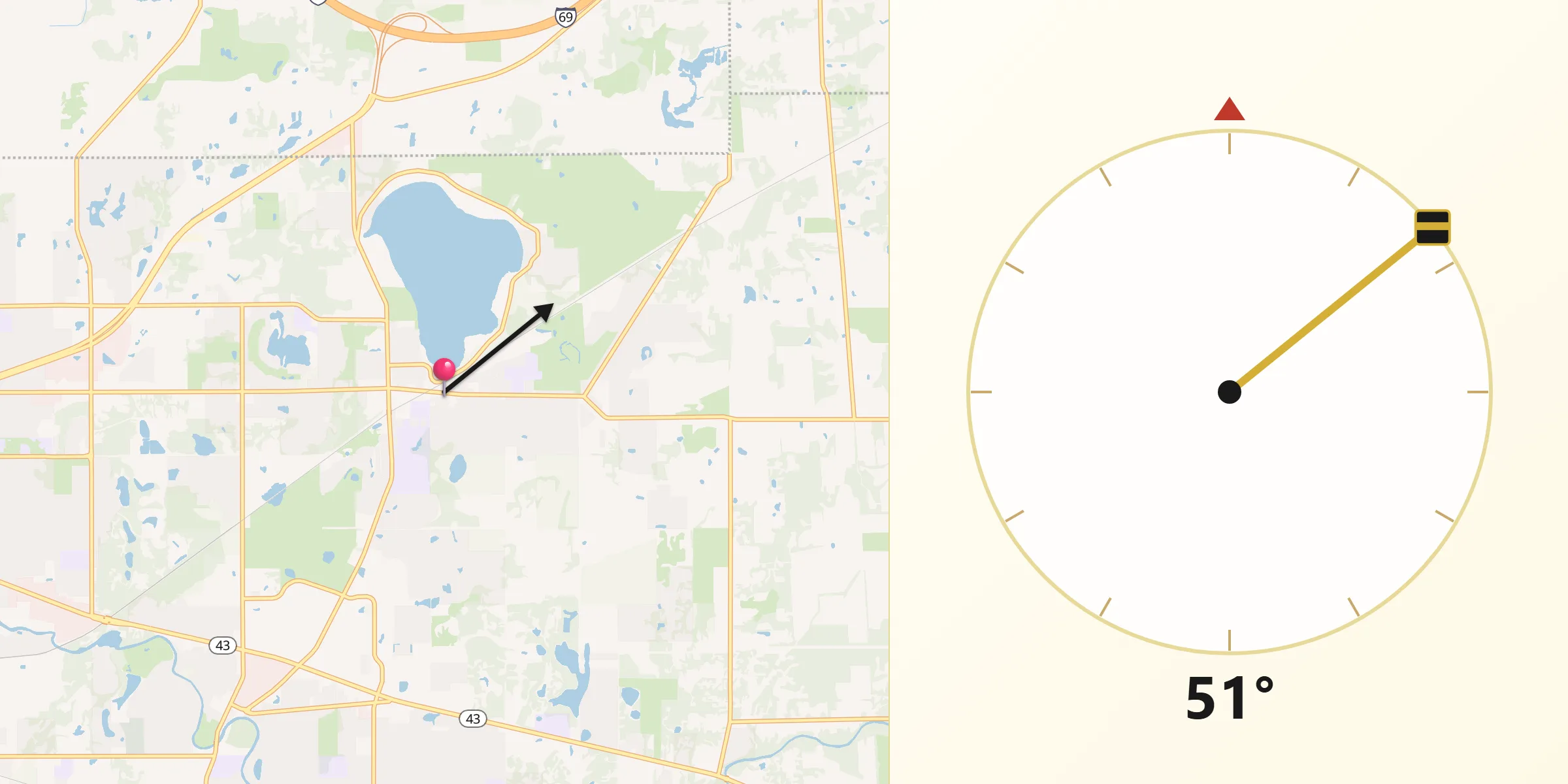Qibla Direction from Haslett