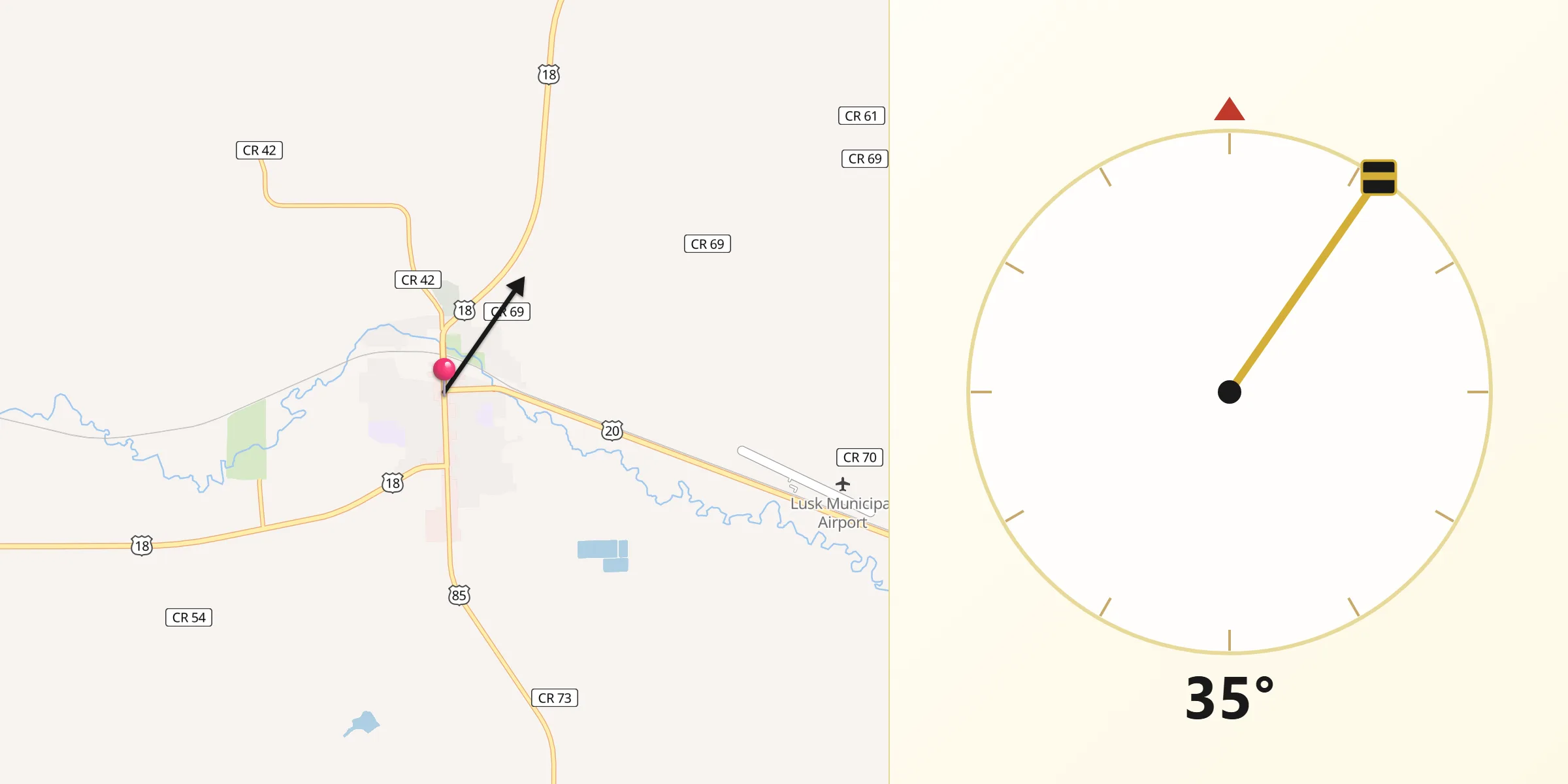 Qibla Direction from Lusk