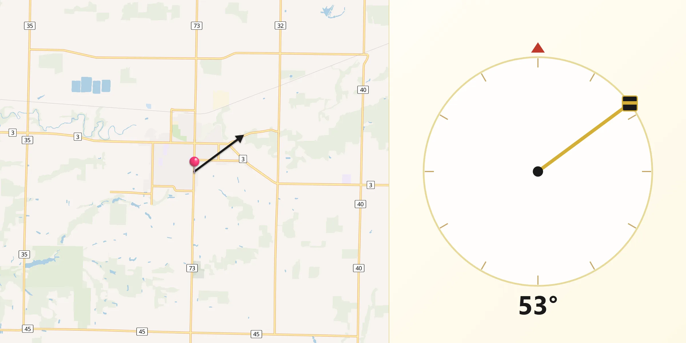 Qibla Direction from Aylmer