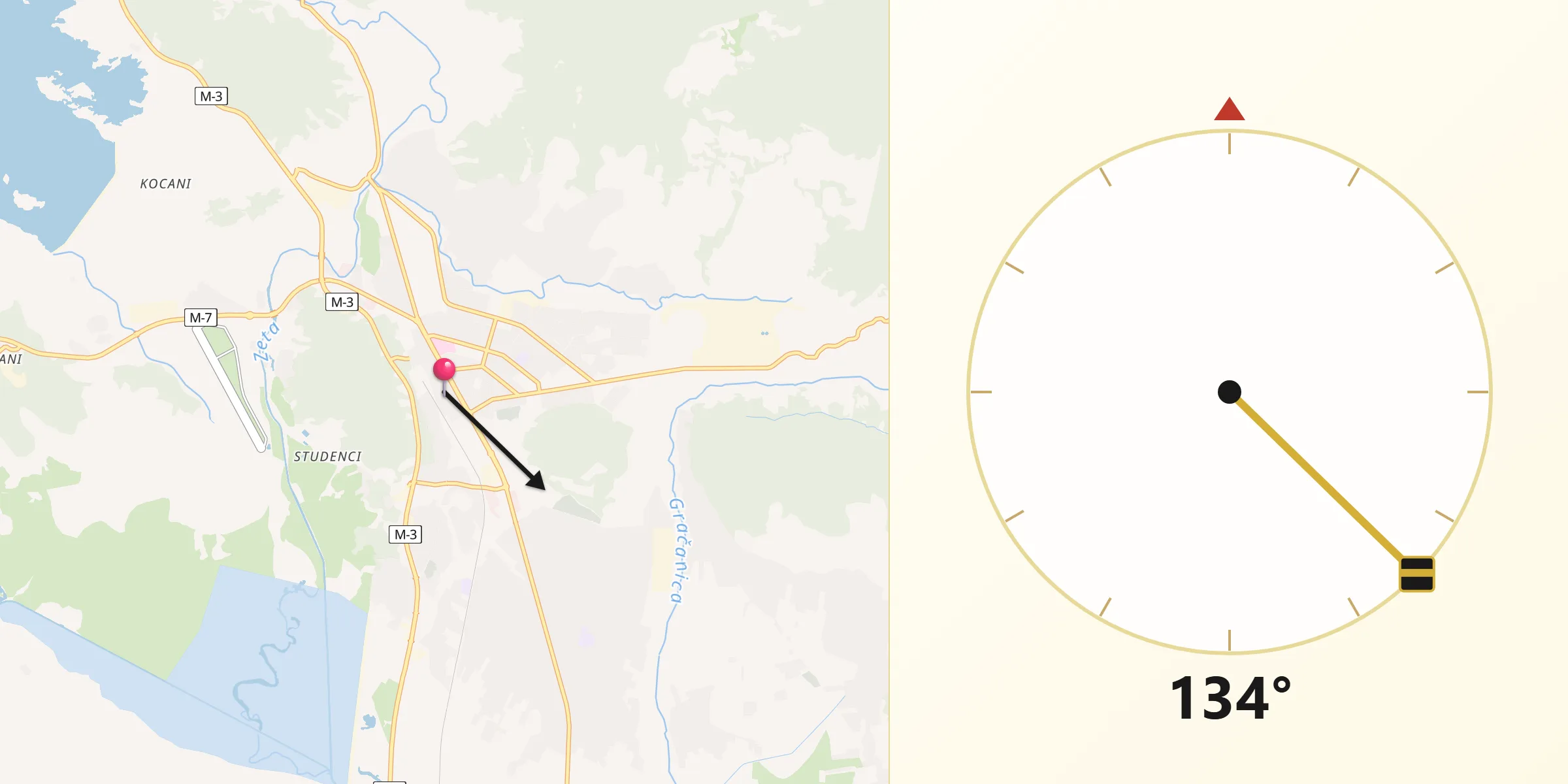 Drejtimi i Qibles nga Nikshiqi