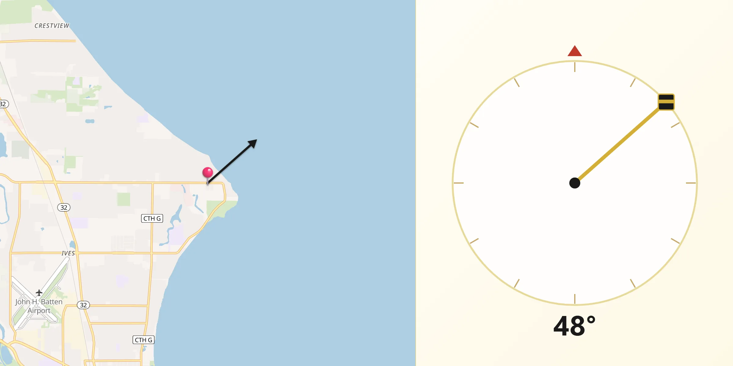 Qibla Direction from Wind Point