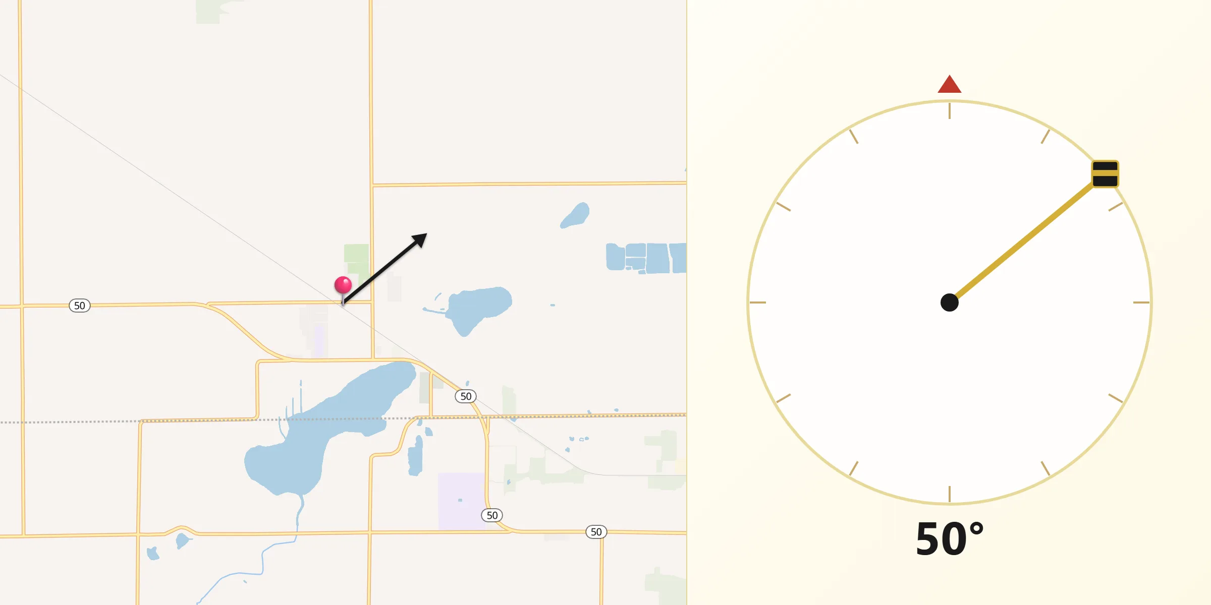 Qibla Direction from Lake Odessa