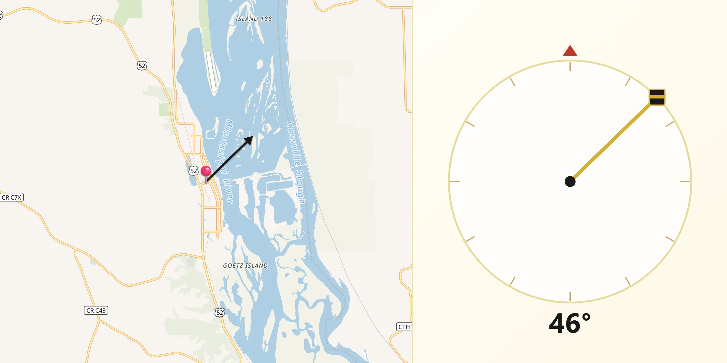 Qibla Direction from Guttenberg