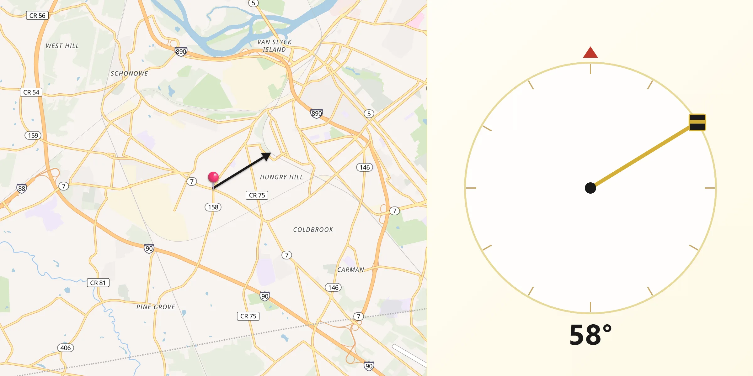 Qibla Direction from Rotterdam