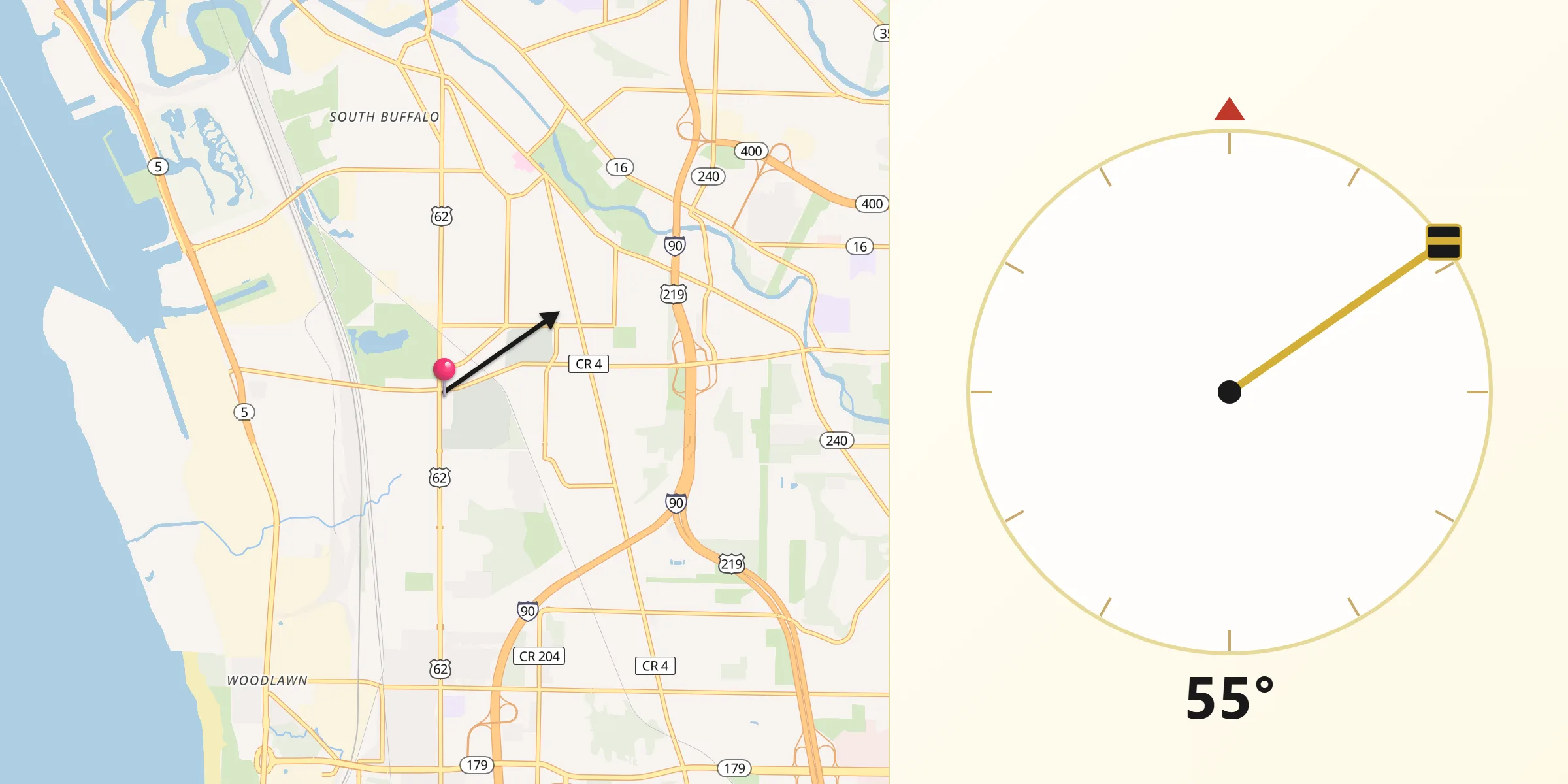 Qibla Direction from Lackawanna