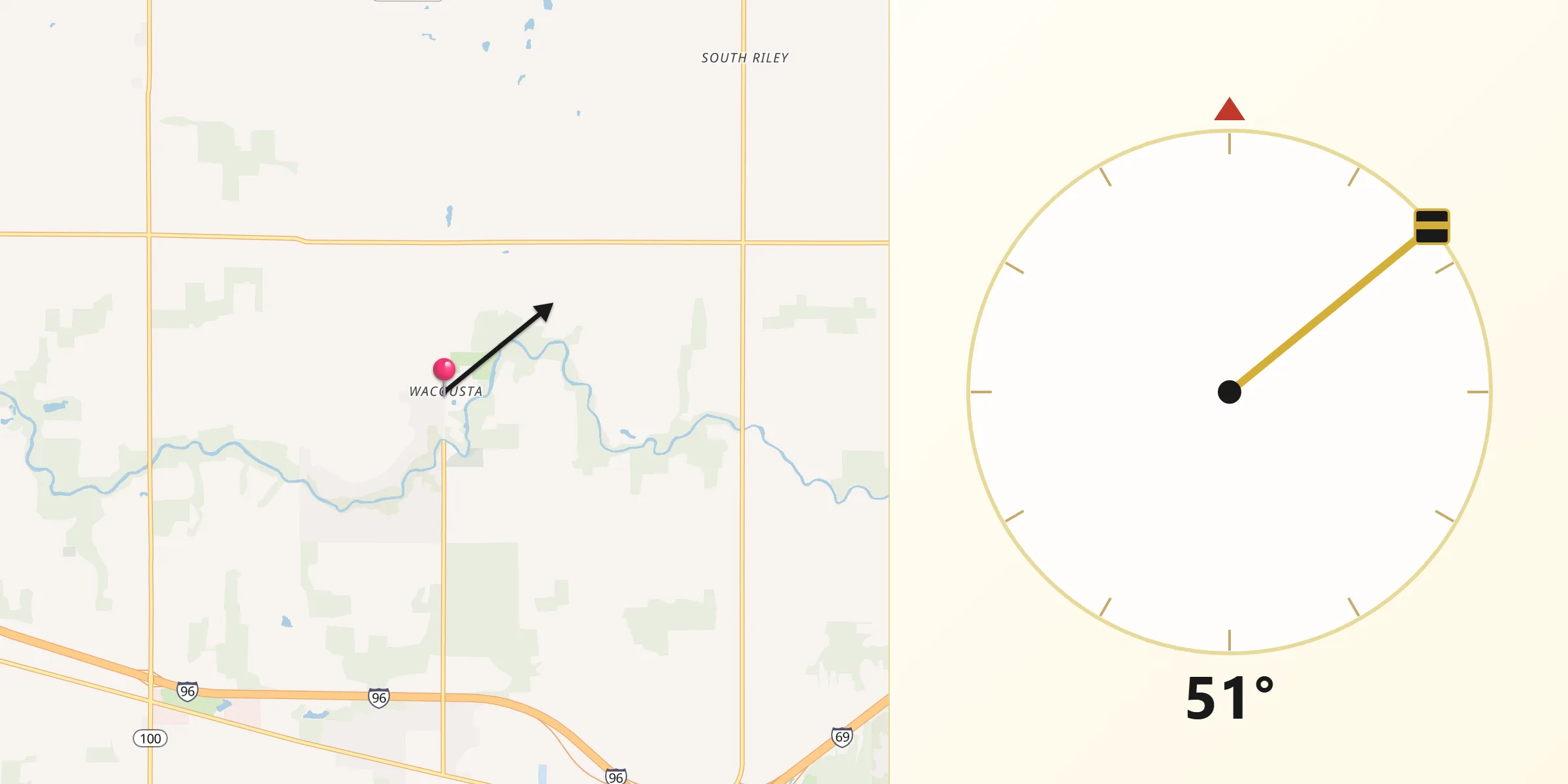 Qibla Direction from Wacousta