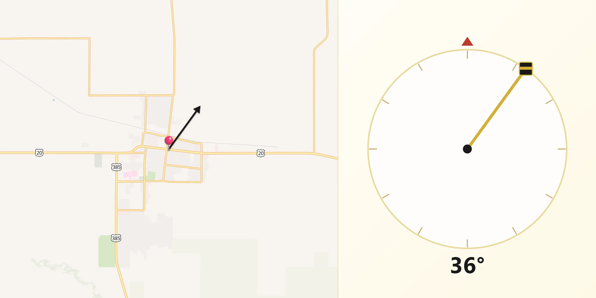 Qibla Direction from Chadron