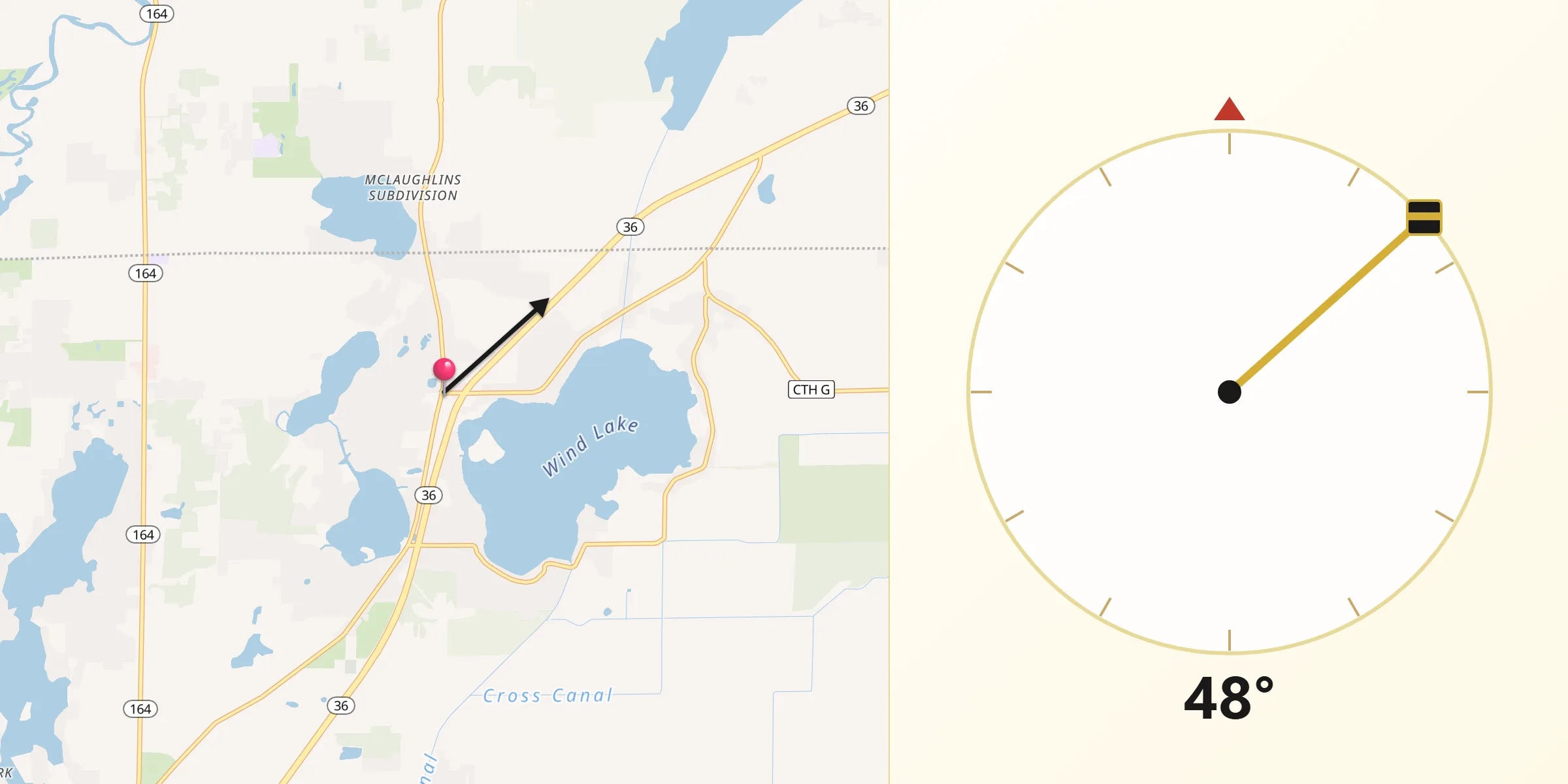 Qibla Direction from Wind Lake