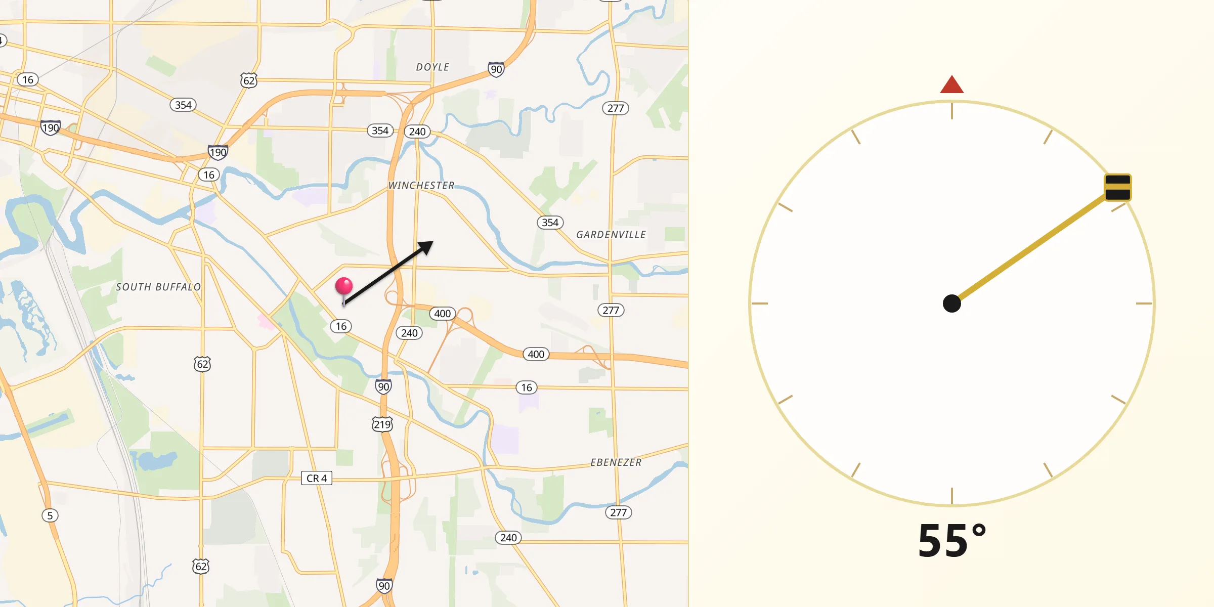 Qibla Direction from West Seneca