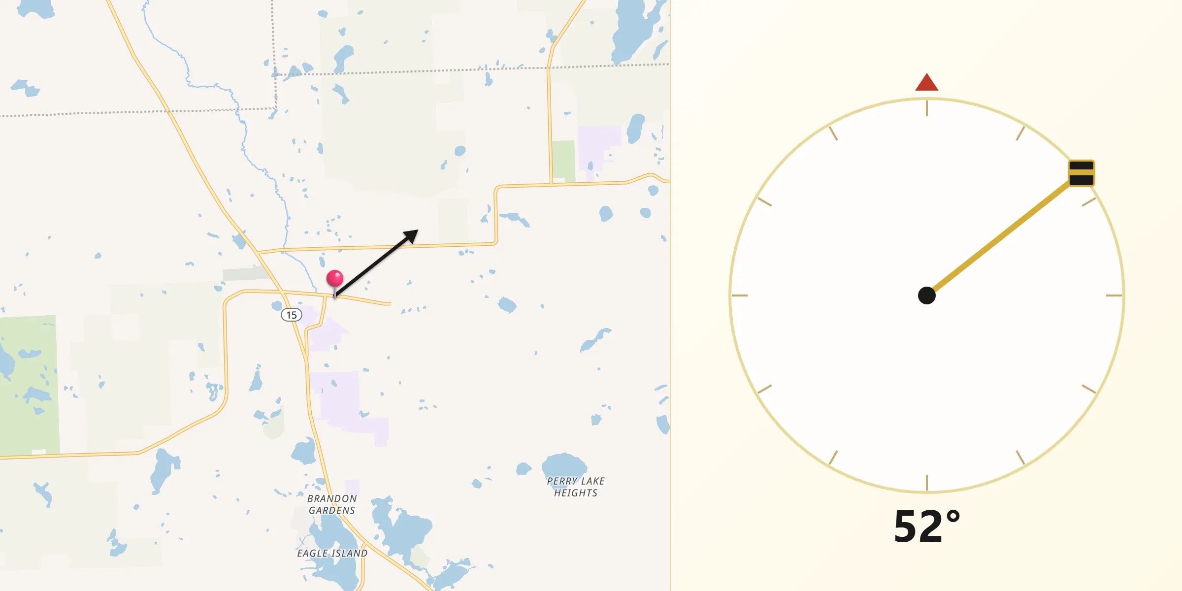 Qibla Direction from Ortonville
