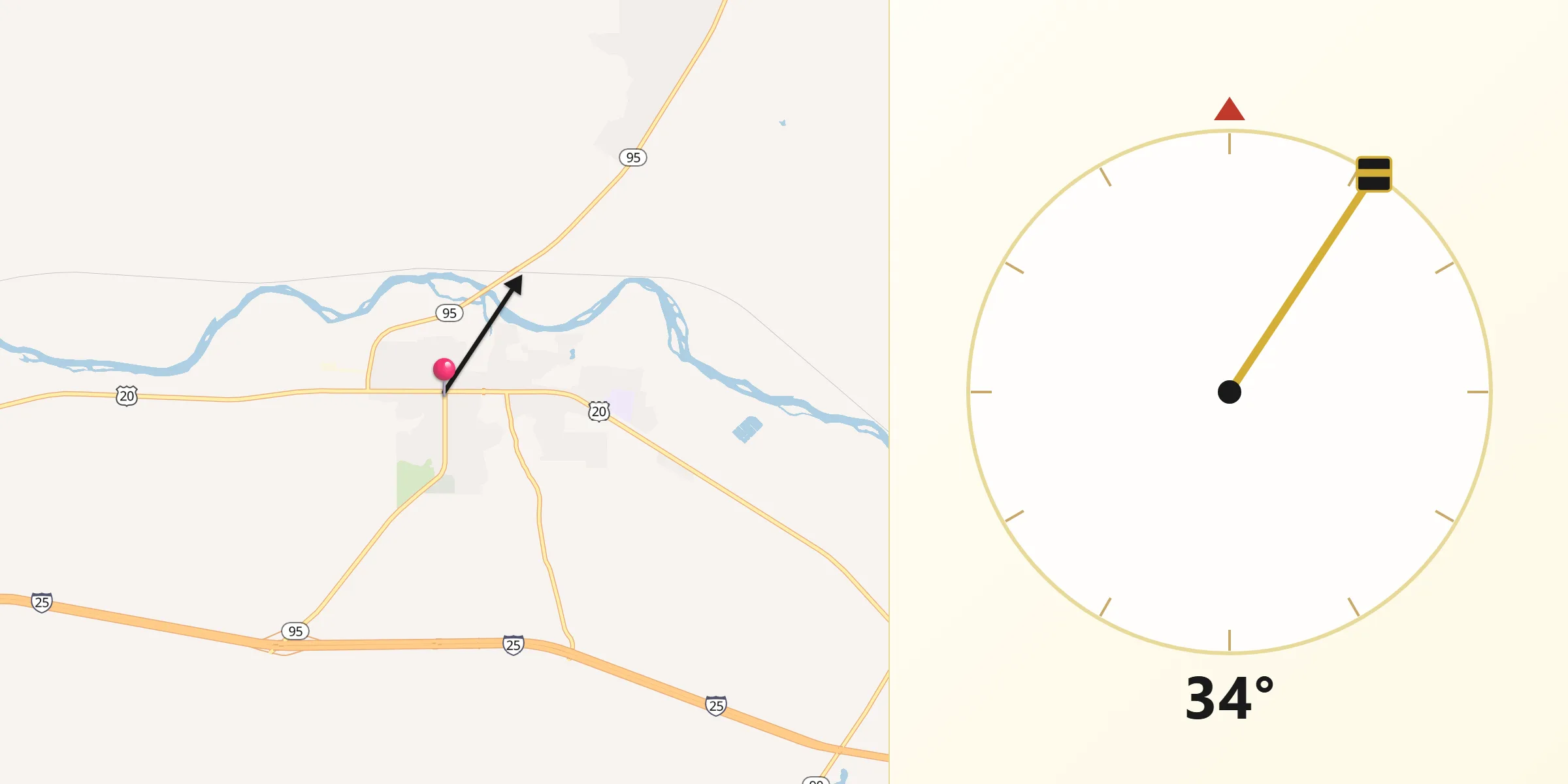 Qibla Direction from Glenrock