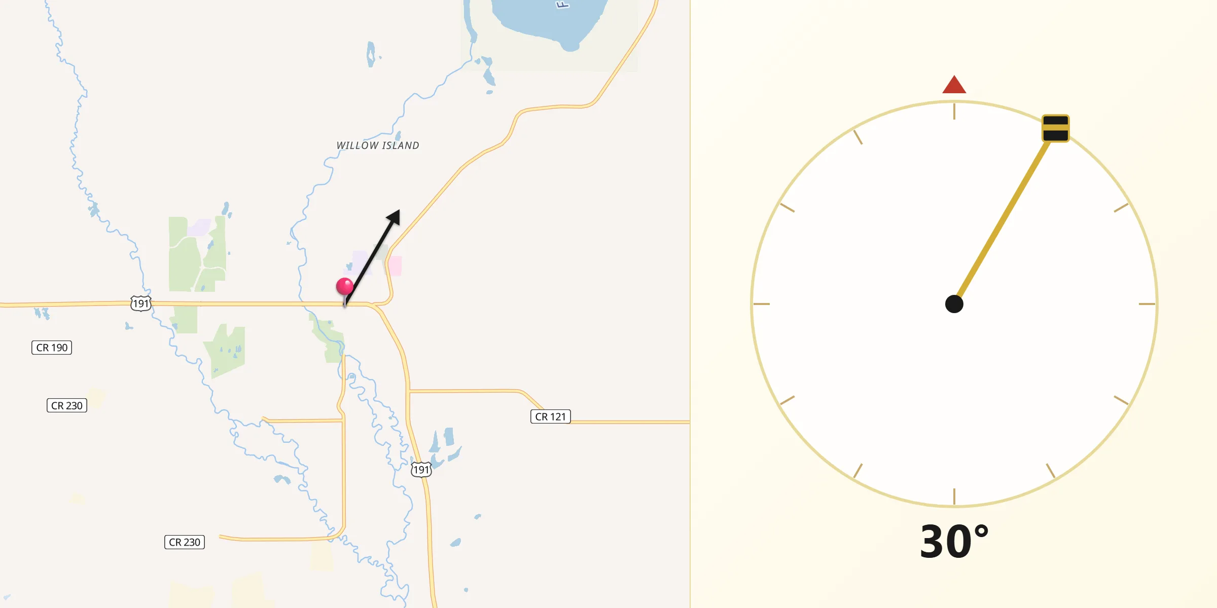 Qibla Direction from Pinedale
