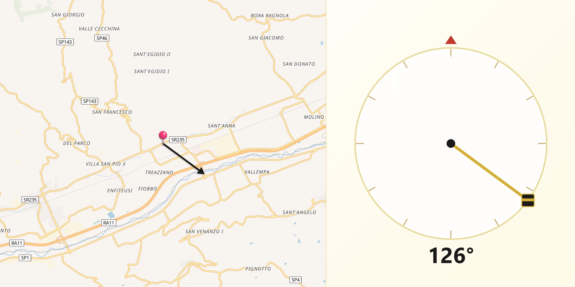 Direzione della Qibla da Stella (Rione Sanità)