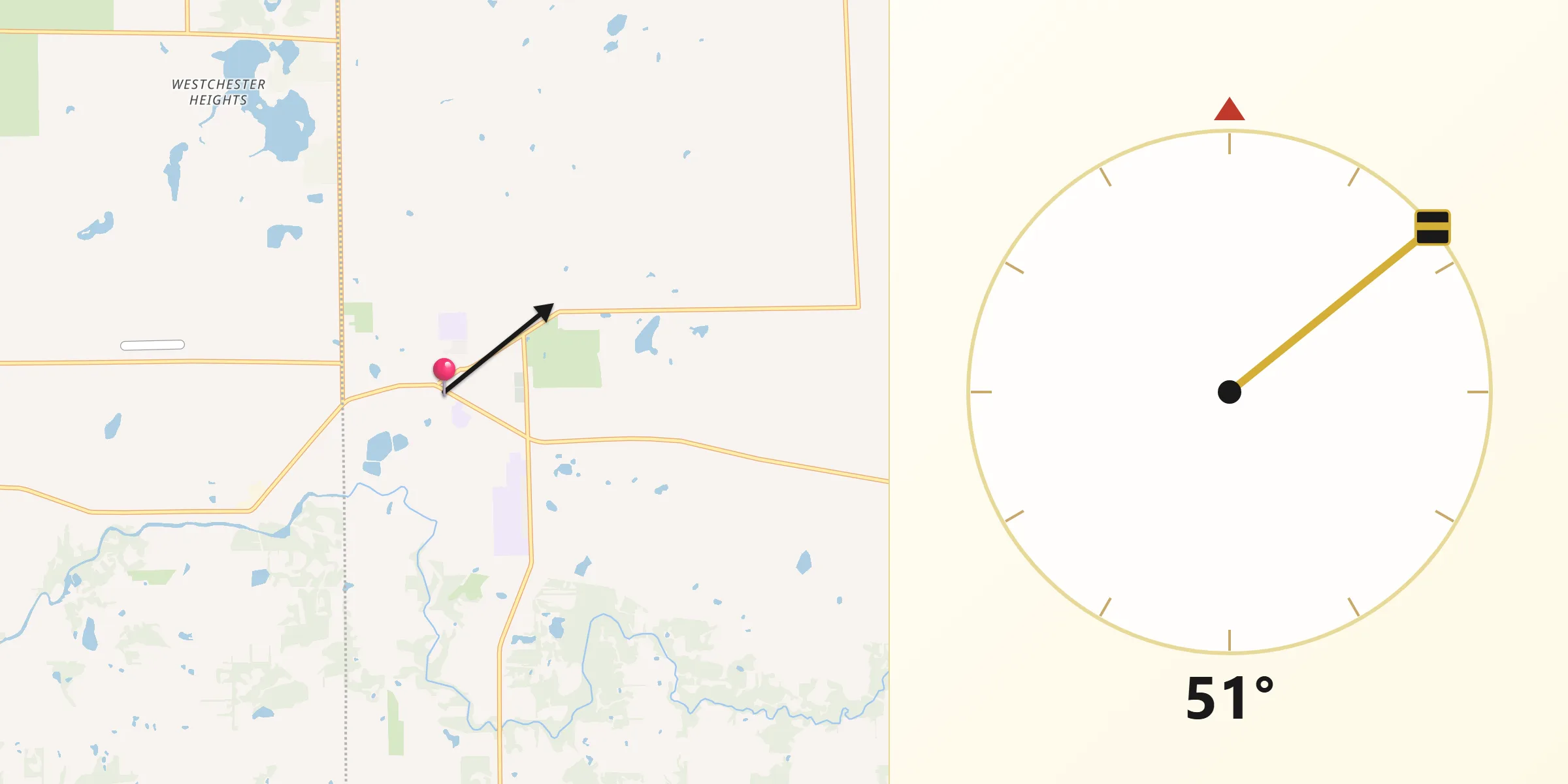 Qibla Direction from Laingsburg