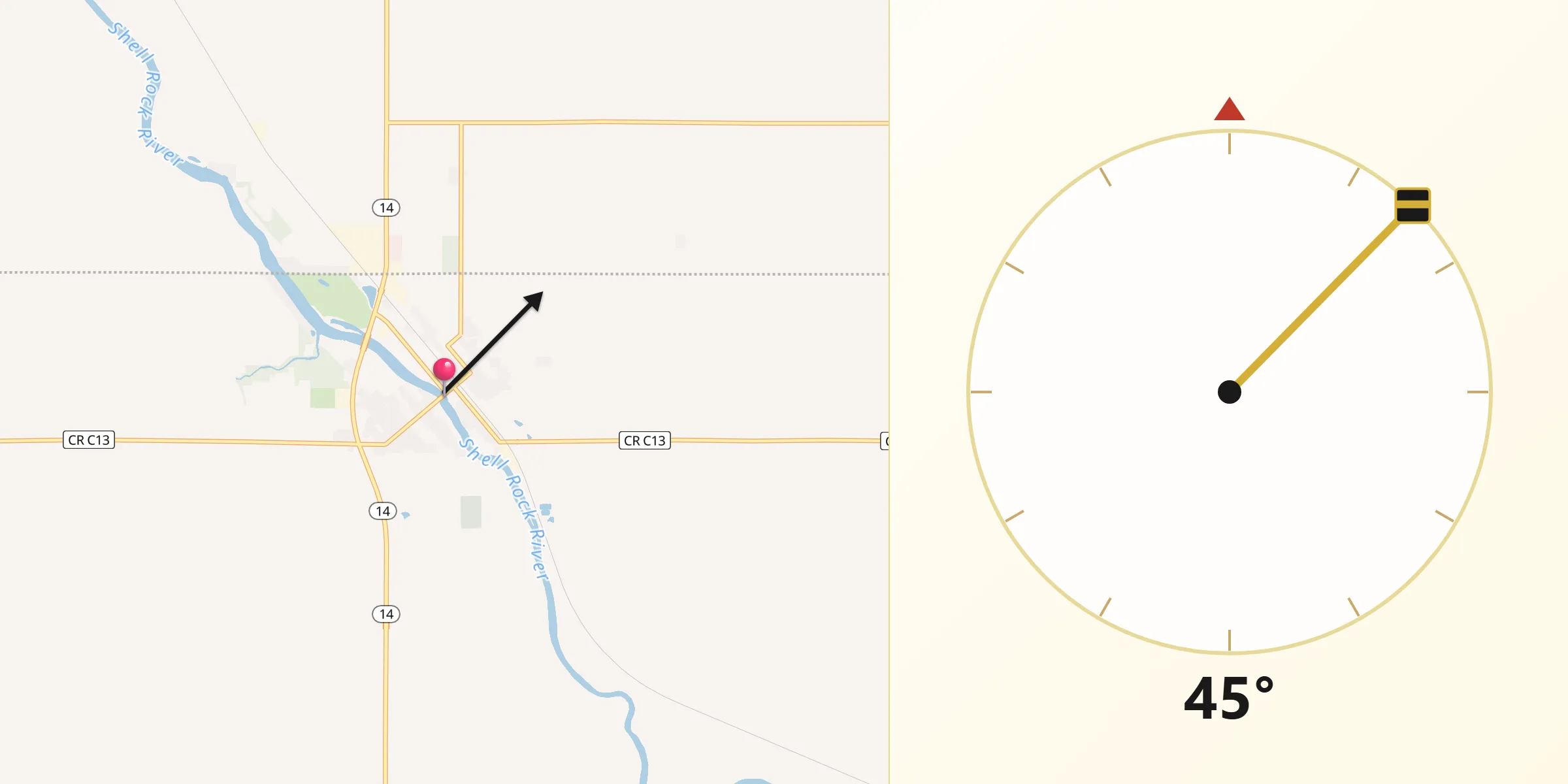 Qibla Direction from Greene