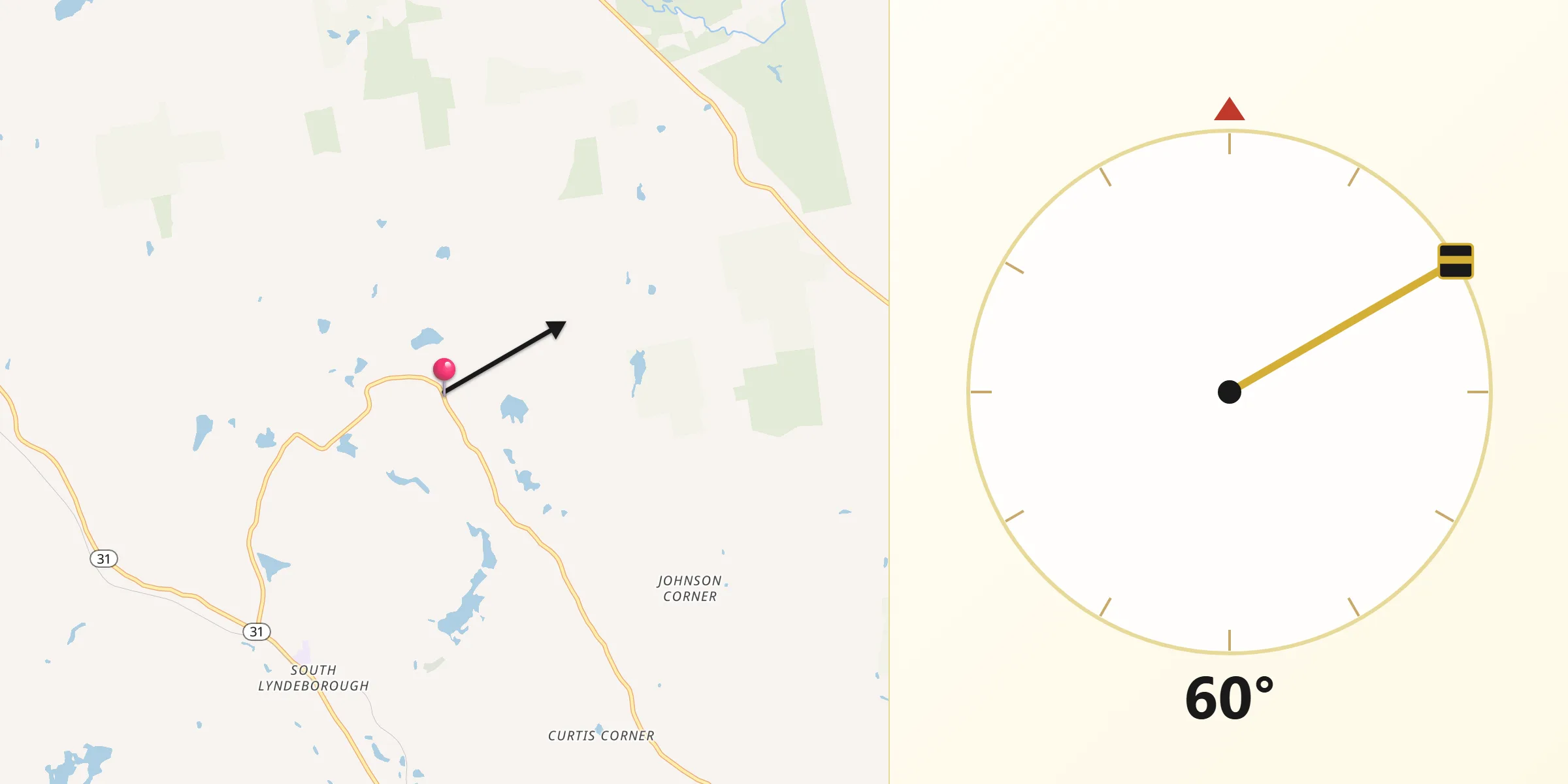 Qibla Direction from Lyndeborough
