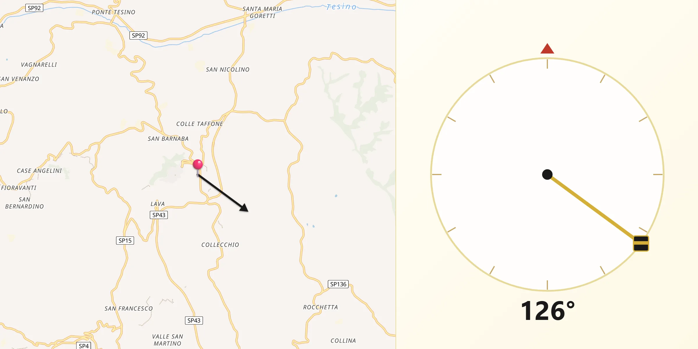 Direzione della Qibla da Offida