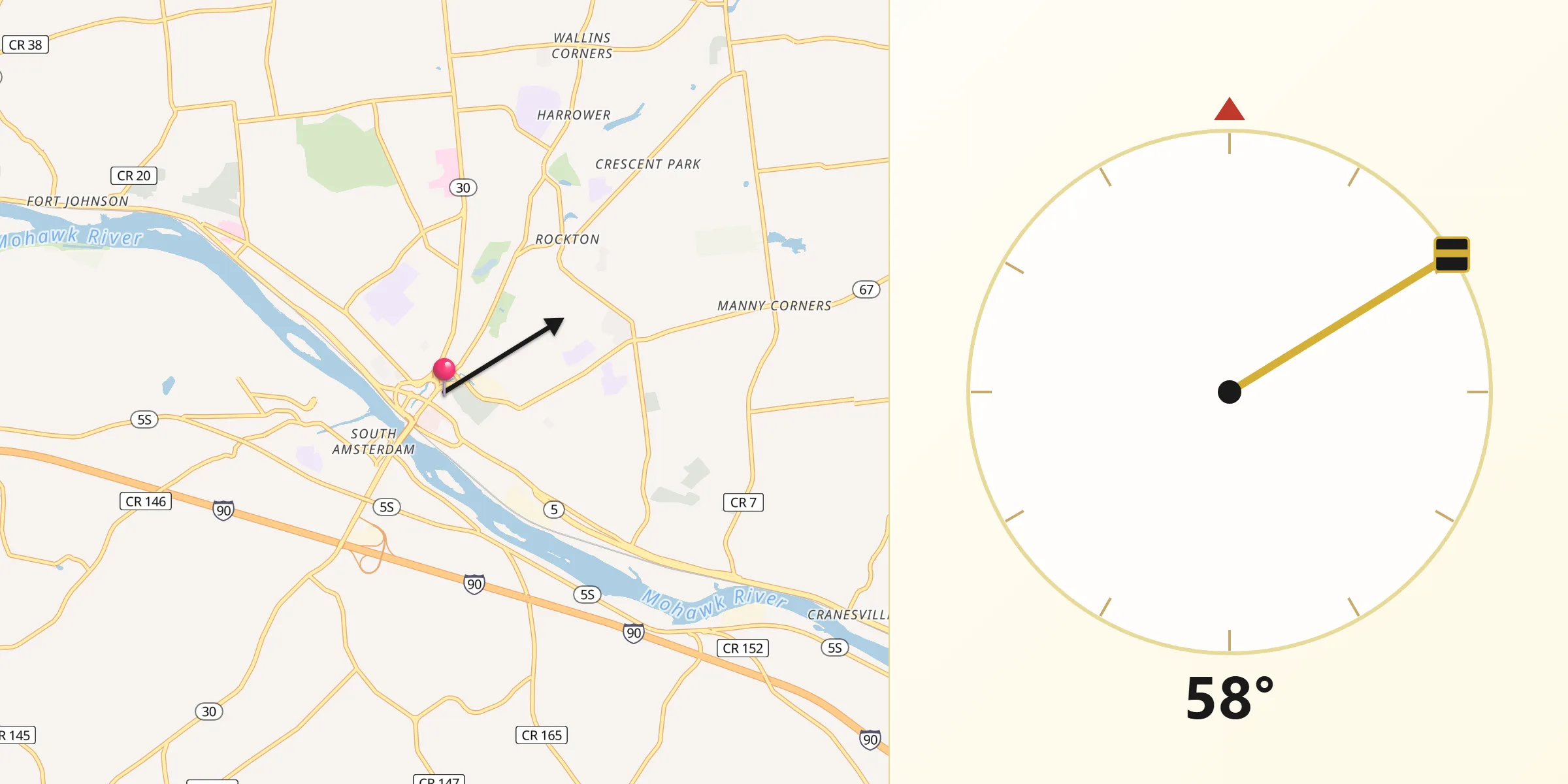Qibla Direction from Amsterdam