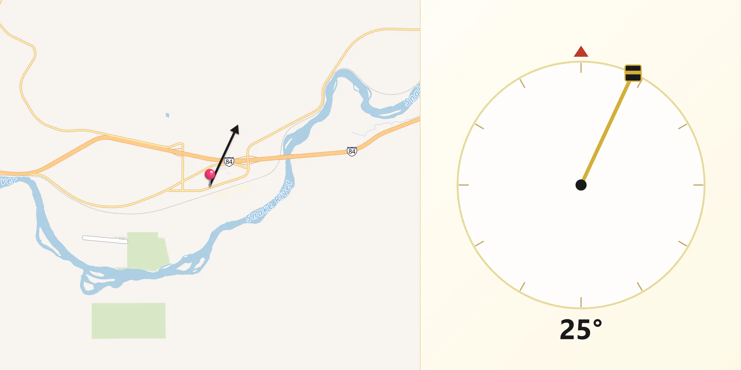 Qibla Direction from Glenns Ferry